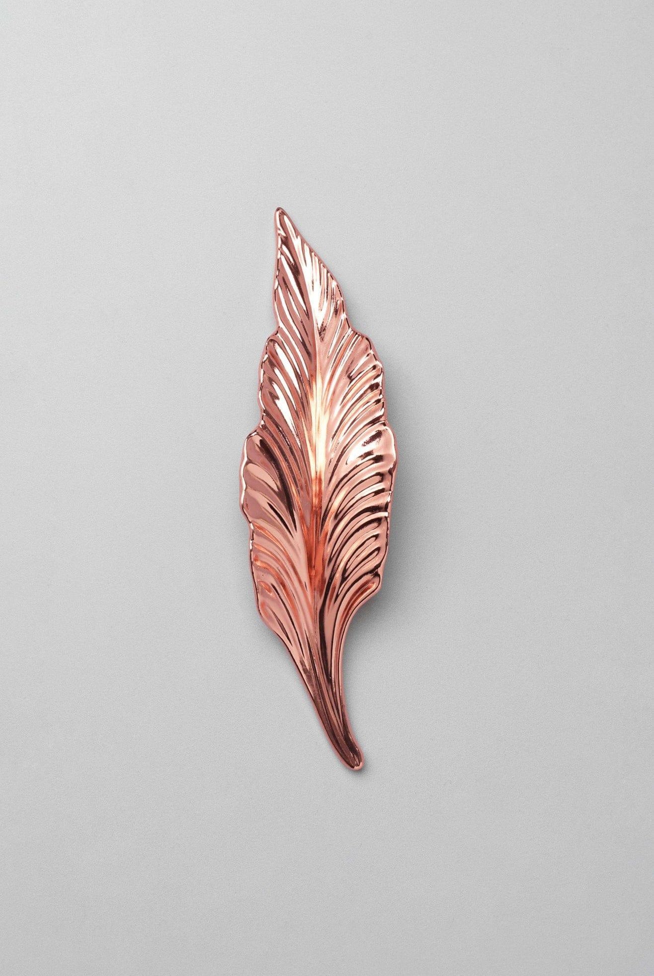 Large Rose Gold Leaves Cupboard Pull Draw Handle - G Decor
