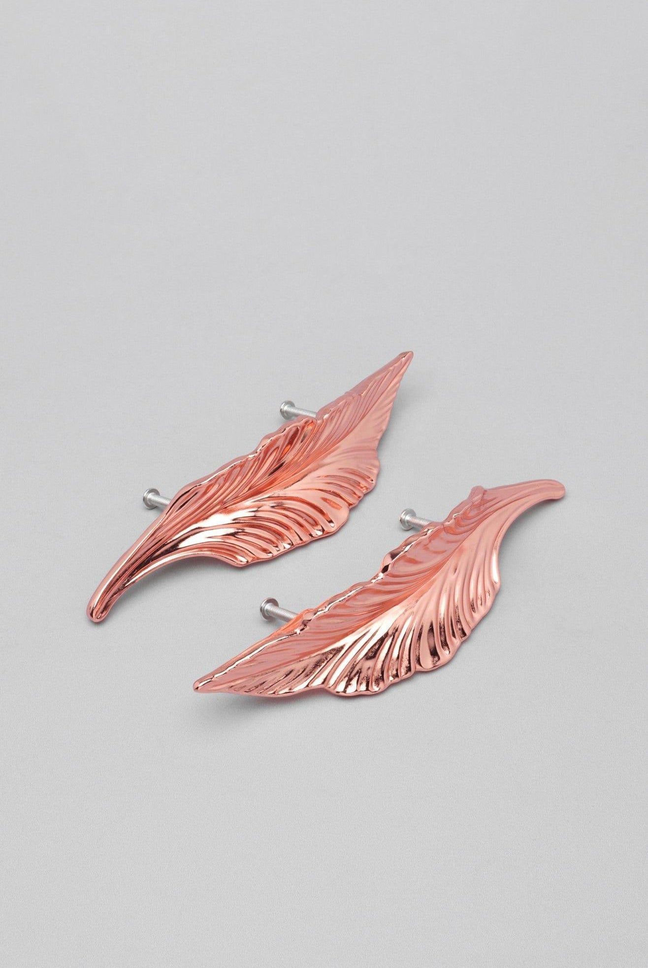 Large Rose Gold Leaves Cupboard Pull Draw Handle - G Decor