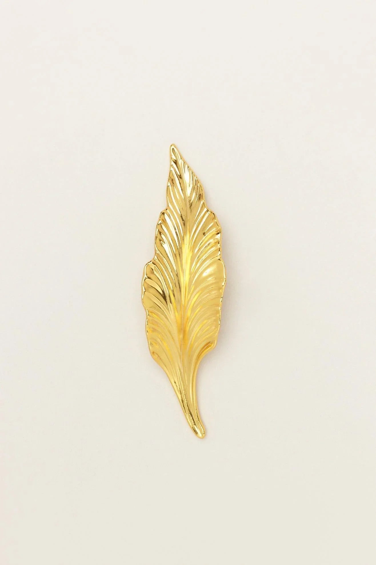 Large Shiny Gold Brass Leaves Cupboard Pull Draw Handles - G Decor