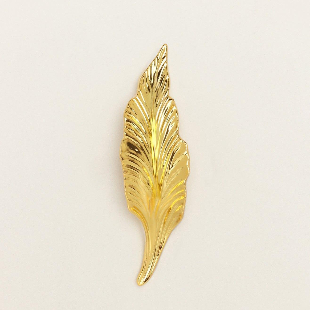 Large Shiny Gold Brass Leaves Cupboard Pull Draw Handles - G Decor