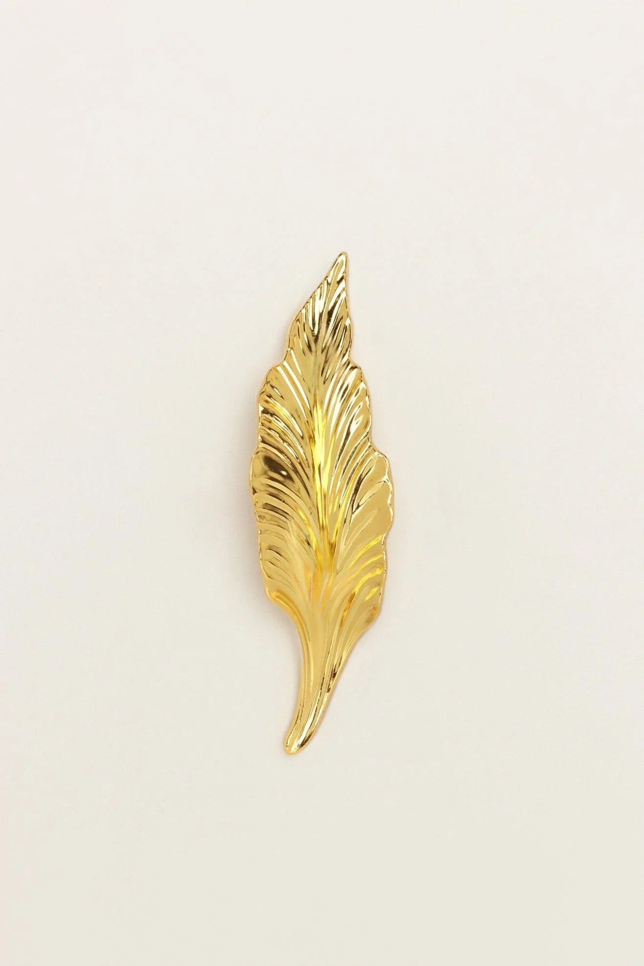 Large Shiny Gold Brass Leaves Cupboard Pull Draw Handles - G Decor