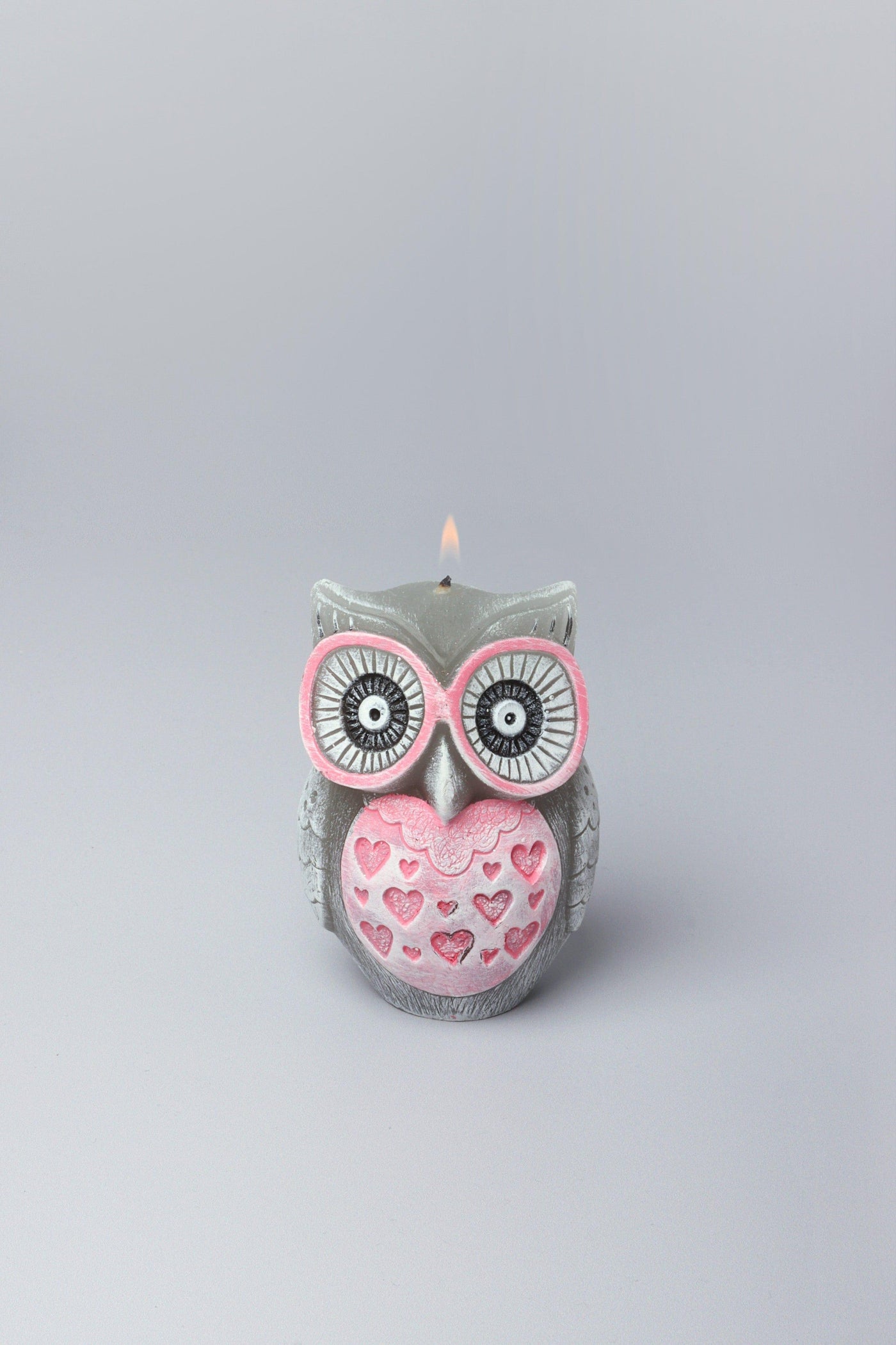 Gdecorstore Candles & Candle Holders Grey / Figure Pink Limited Edition Grey Owl Figure Couple Candles
