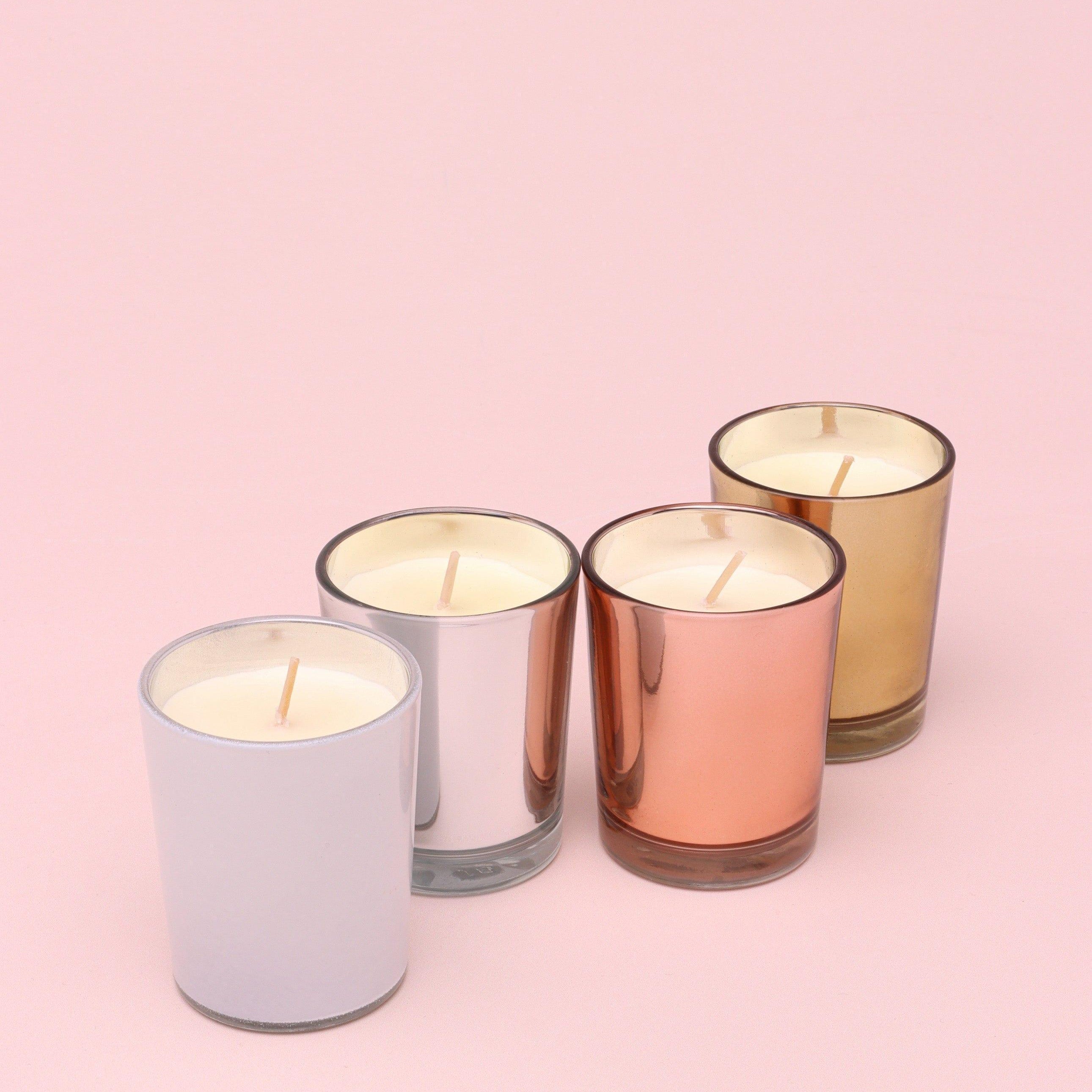 Love Slurry Cake Set of 4 Scented Soy Wax Candles in Gift Box, Almond, Oat & Blossom Fragrances - G Decor