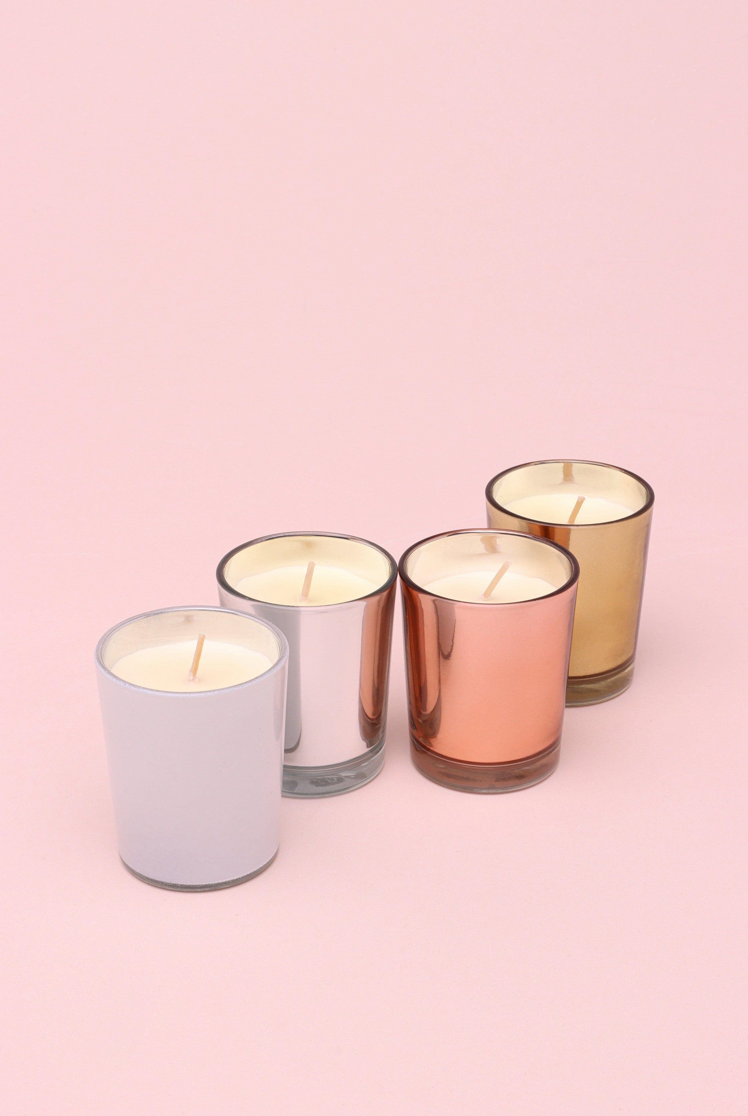 Love Slurry Cake Set of 4 Scented Soy Wax Candles in Gift Box, Almond, Oat & Blossom Fragrances - G Decor