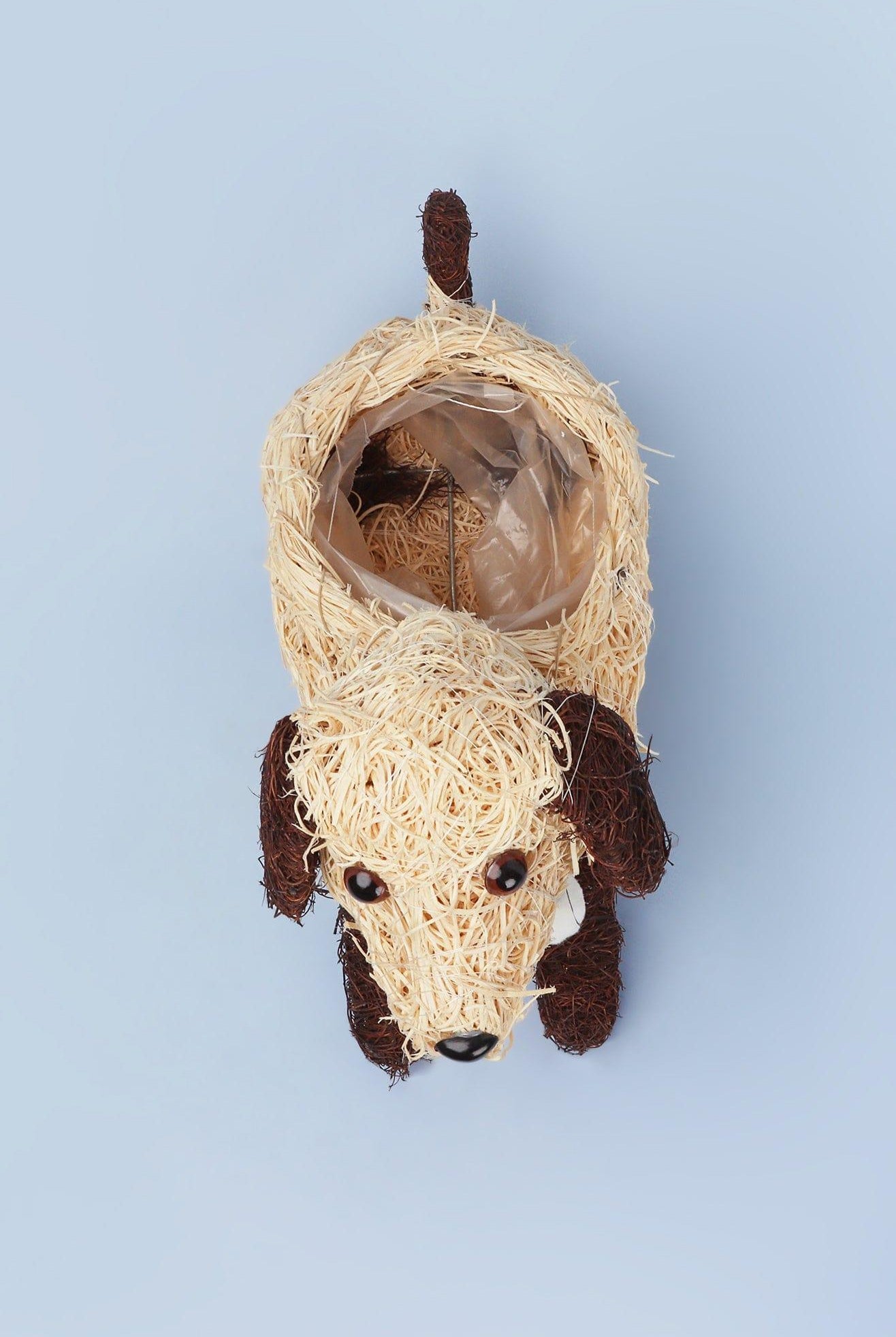Lovely Sitting Fibre Dog Planter - G Decor