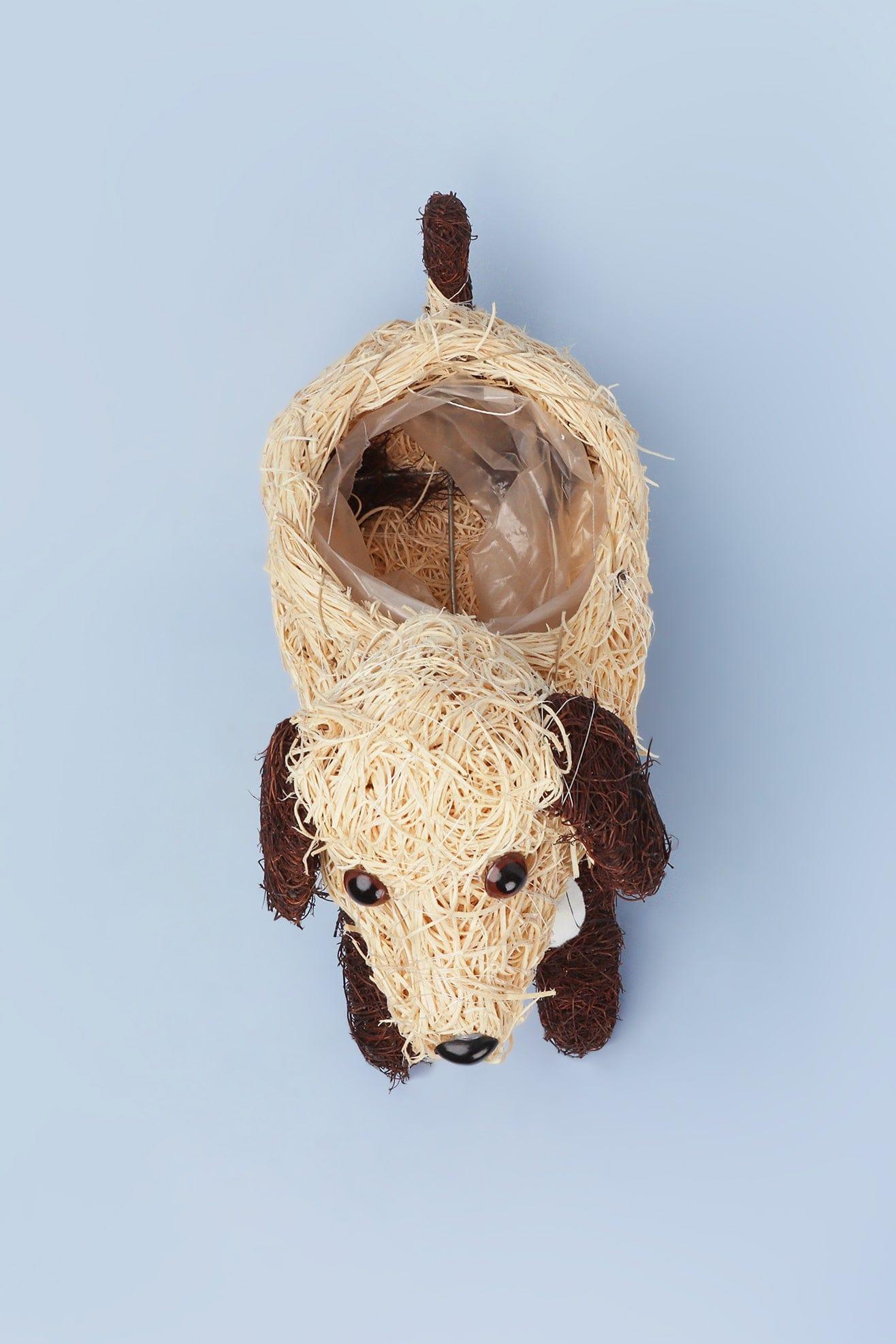 Lovely Sitting Fibre Dog Planter - G Decor
