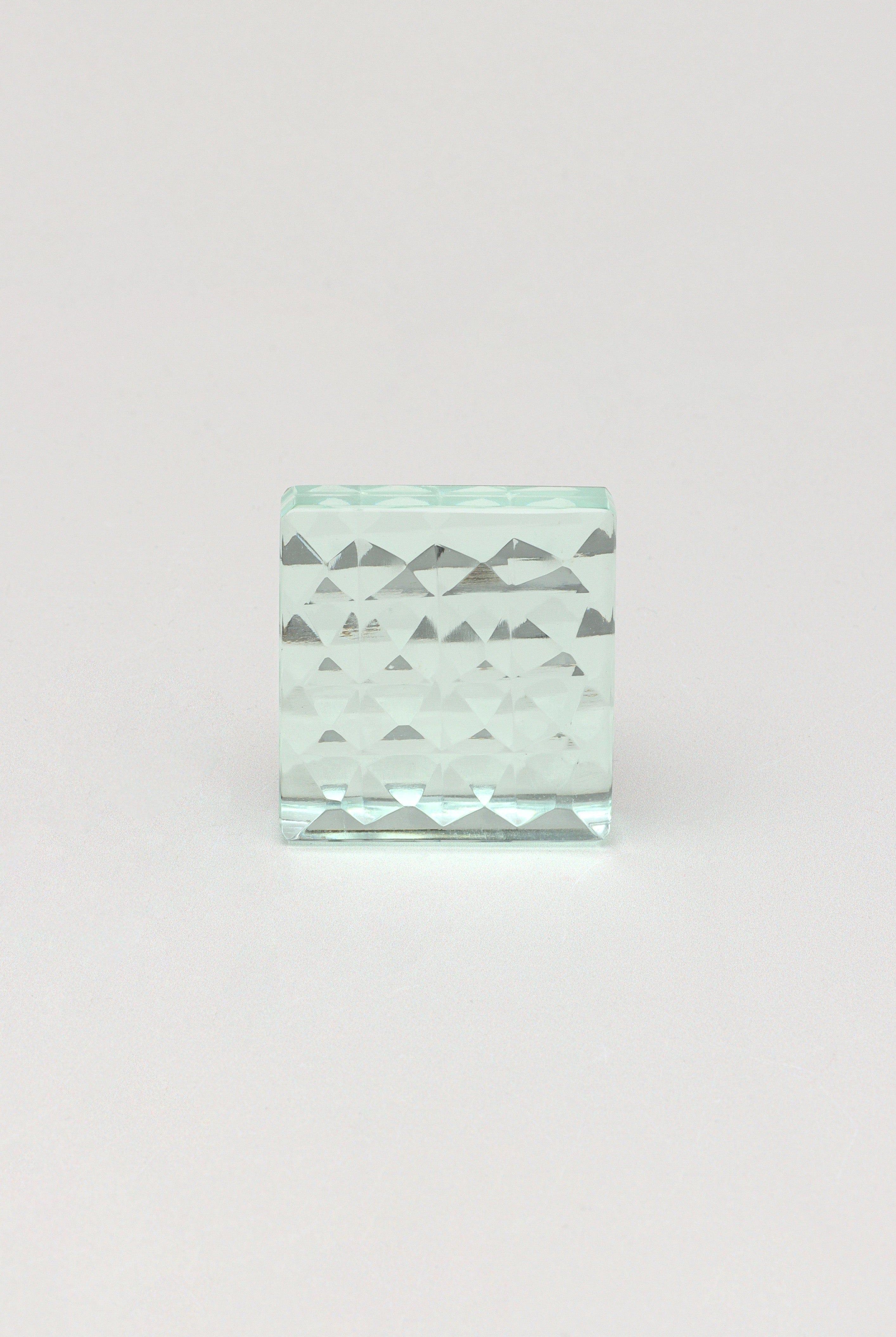 Lumiére Crystal Glass Knob Diamond Cut Faceted Handle - G Decor