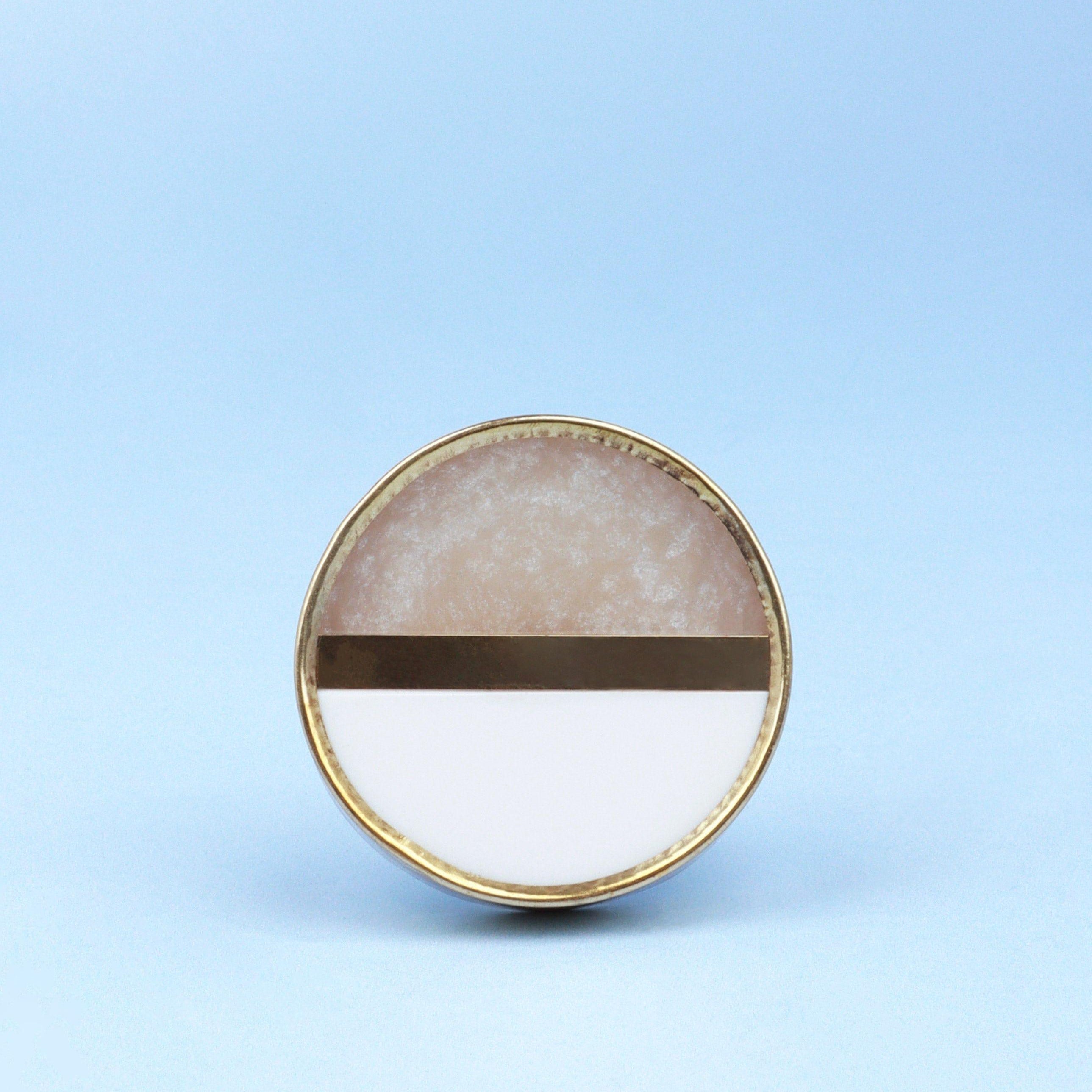 Lunar Crest White & Gold Two-Tone Door Knob & Pull Handle - G Decor