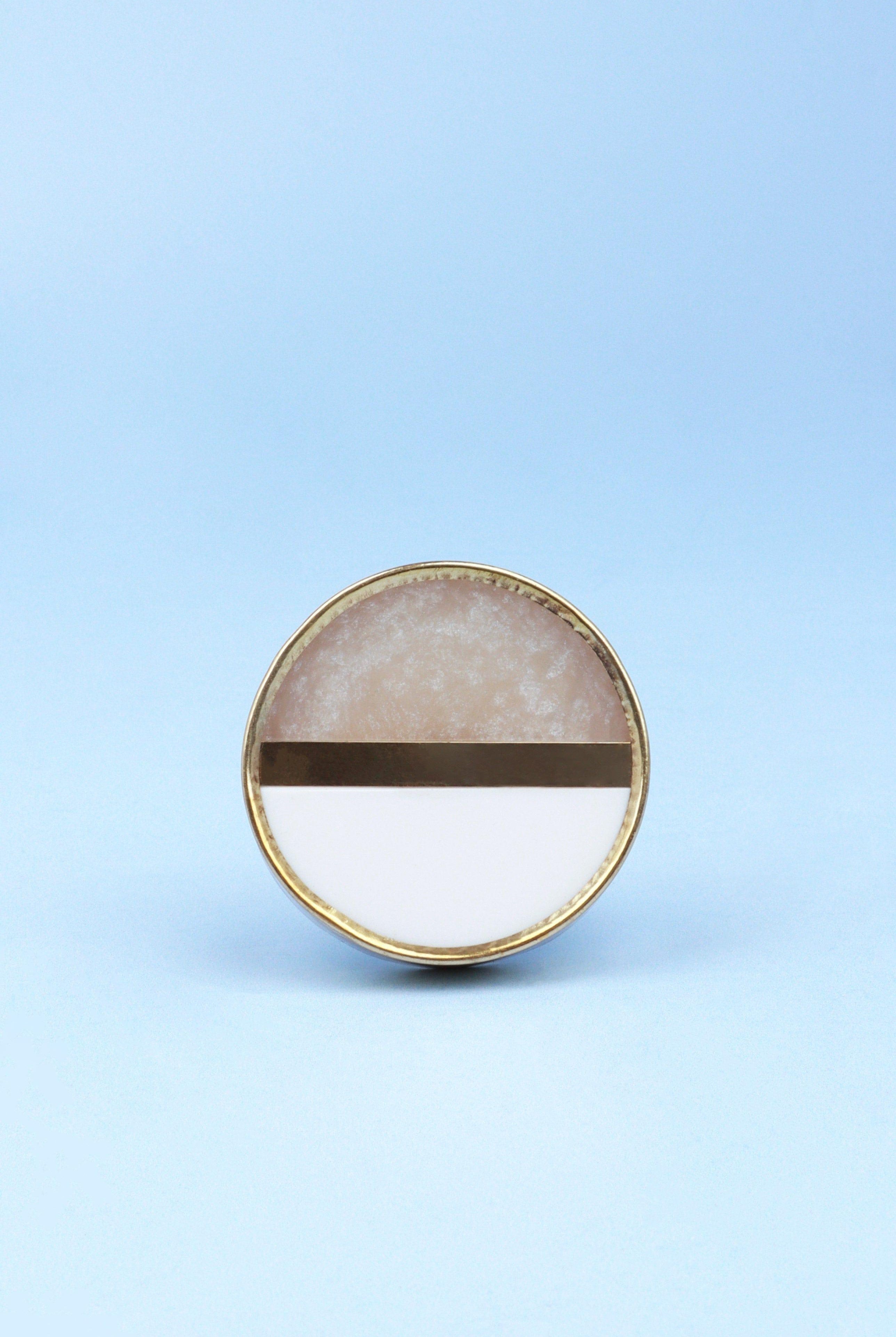 Lunar Crest White & Gold Two-Tone Door Knob & Pull Handle - G Decor