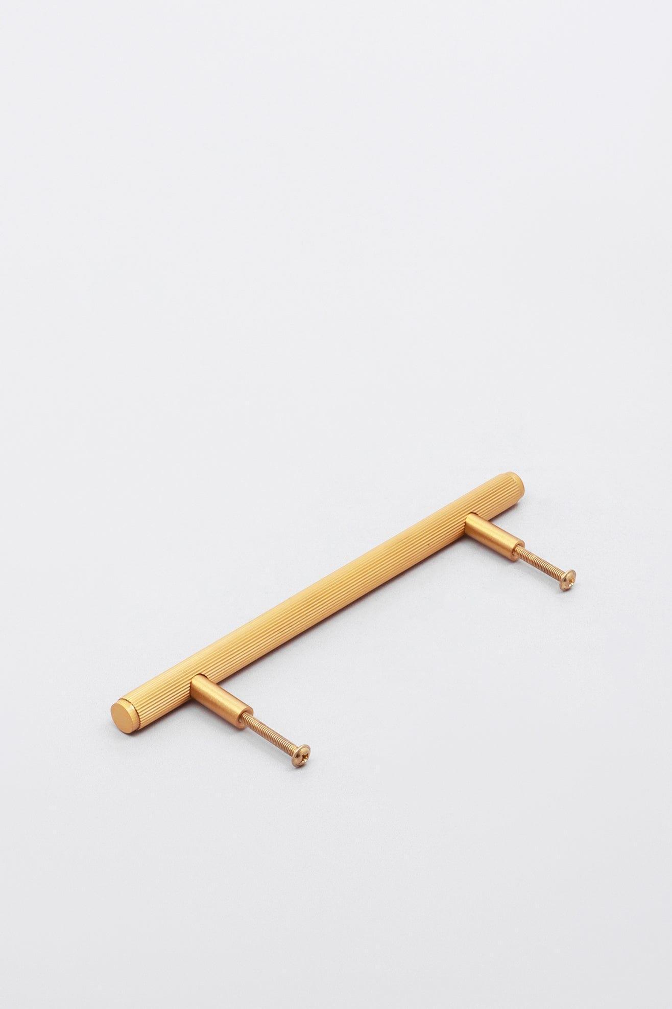 Matt Brass Solid Knurled T Bar Kitchen Gold Cupboard Handles - G Decor