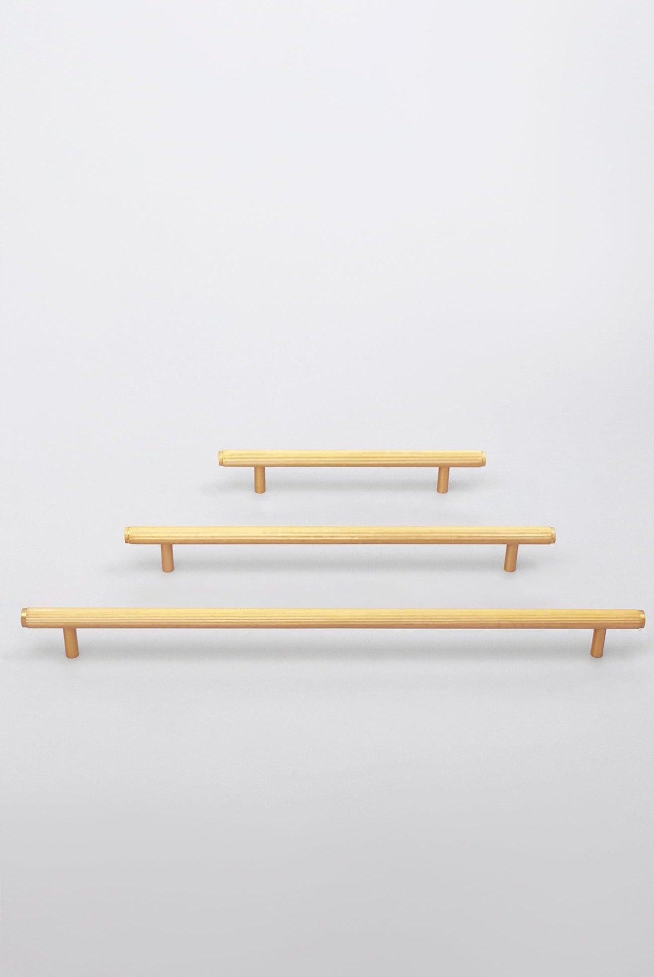 Matt Brass Solid Knurled T Bar Kitchen Gold Cupboard Handles - G Decor