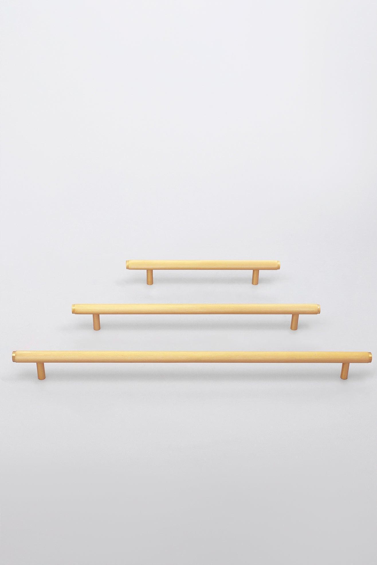 Matt Brass Solid Knurled T Bar Kitchen Gold Cupboard Handles - G Decor