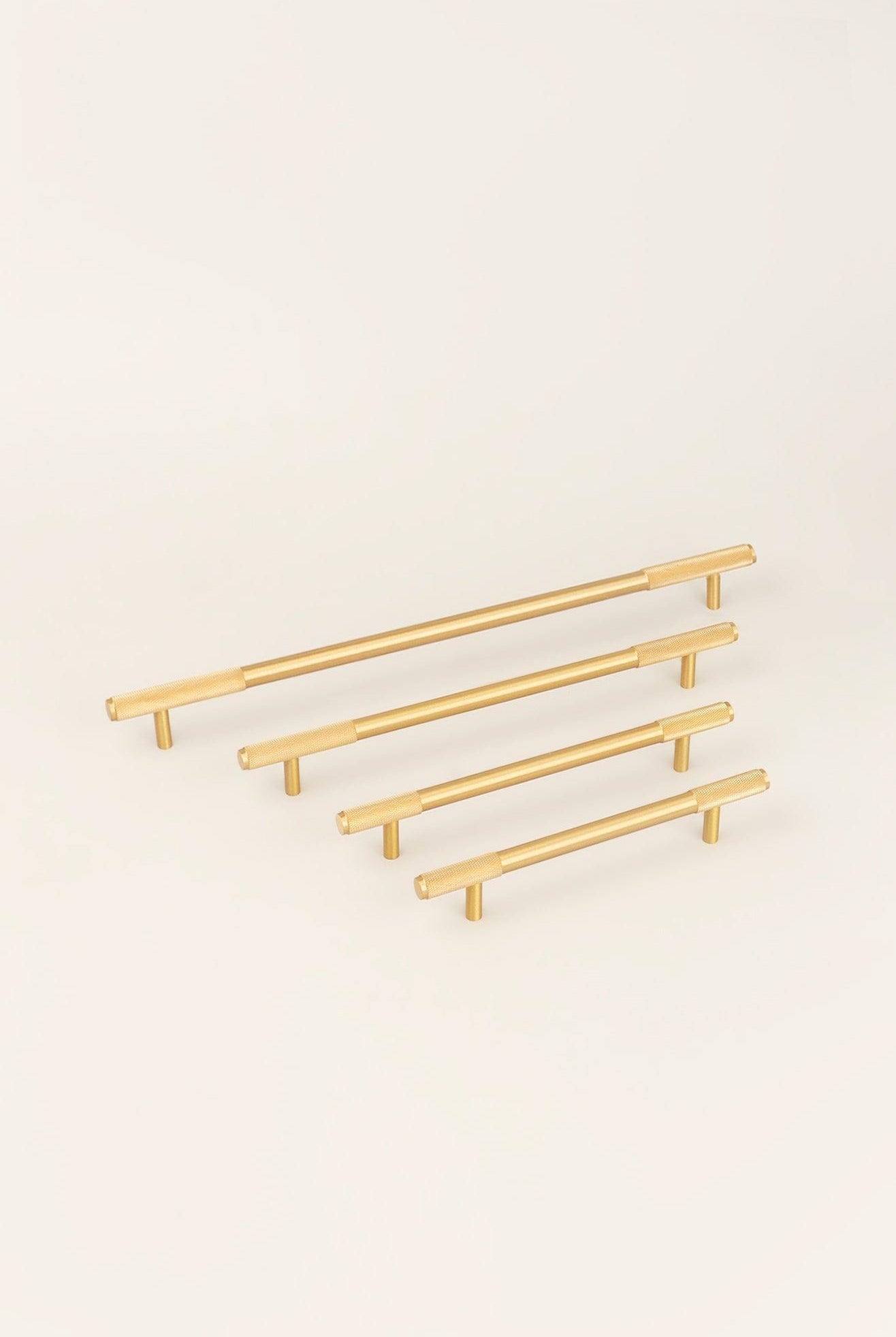 Matt Brass Solid Knurled T Bar Kitchen Gold Cupboard Handles - G Decor