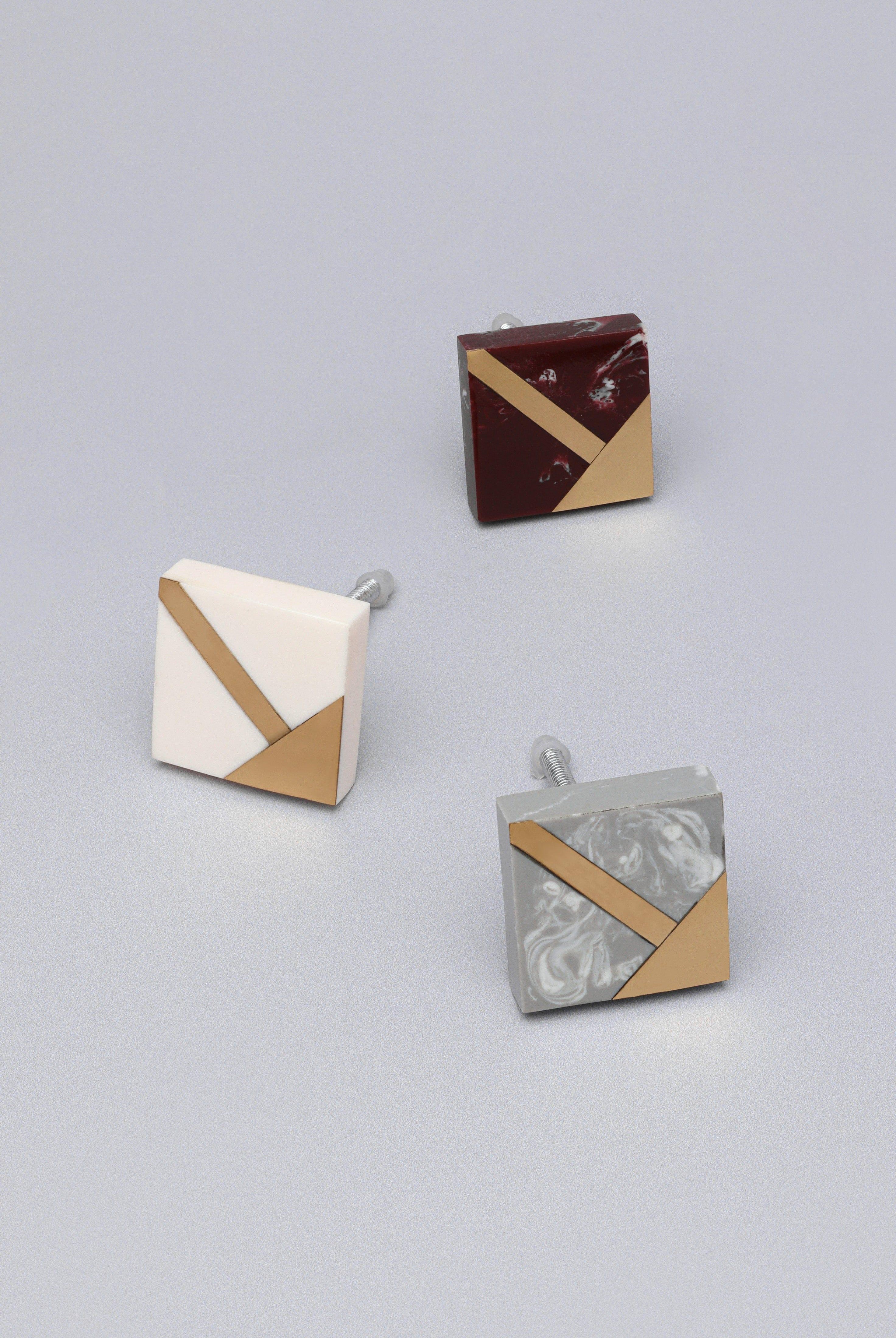 Matteo Deco Marble Effect & Gold Knob Earth Tones - G Decor