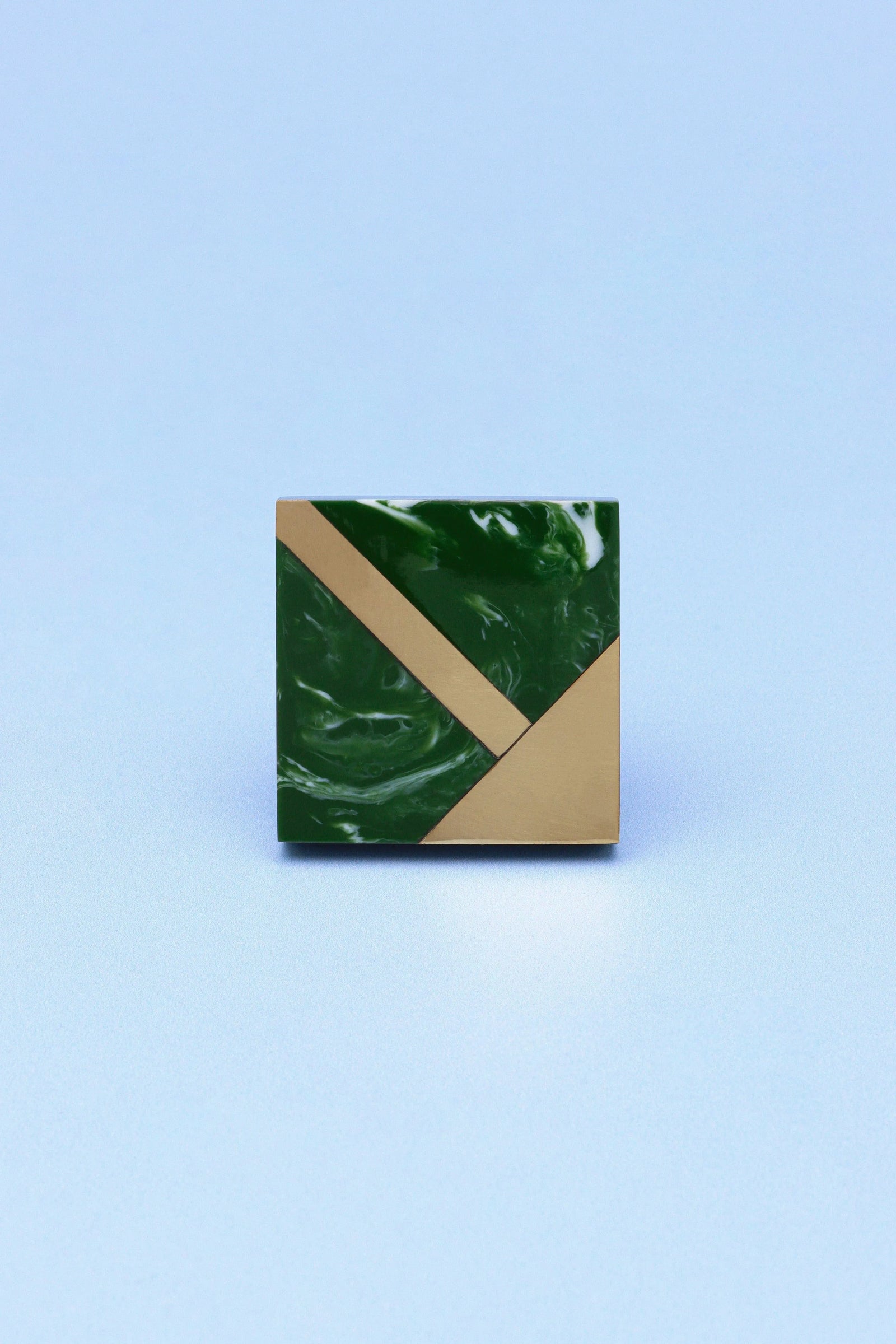Matteo Deco Marble Effect Cabinet Knob in Gold and Ocean Breeze — alternate view, G Decor