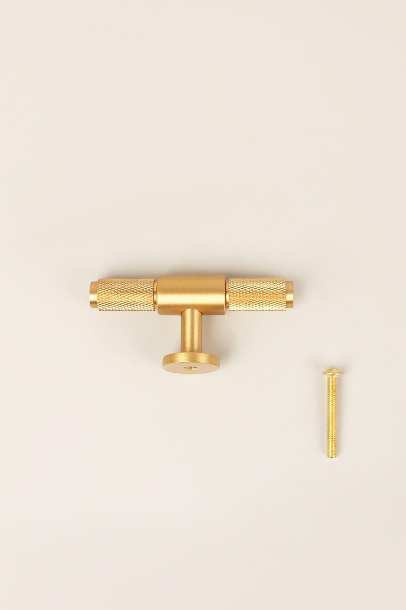 Mayfair Knurled Solid Brass Knurled Single T Bar Handle - G Decor