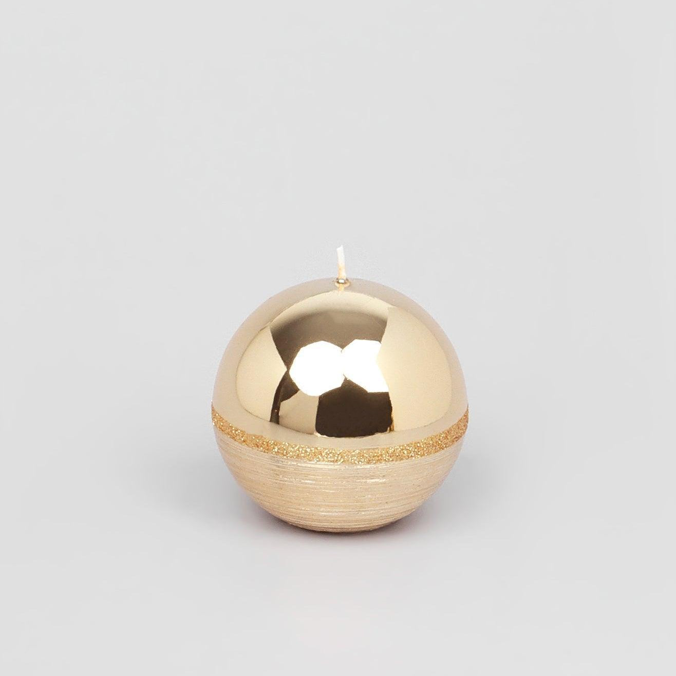 Mirror Glass Effect Limited Edition Hand-Finished Two-Tone Gold Luxe Pillar & Ball Candles - G Decor