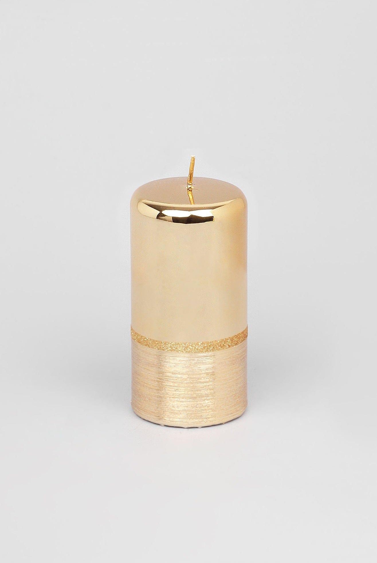Mirror Glass Effect Limited Edition Hand-Finished Two-Tone Gold Luxe Pillar & Ball Candles - G Decor