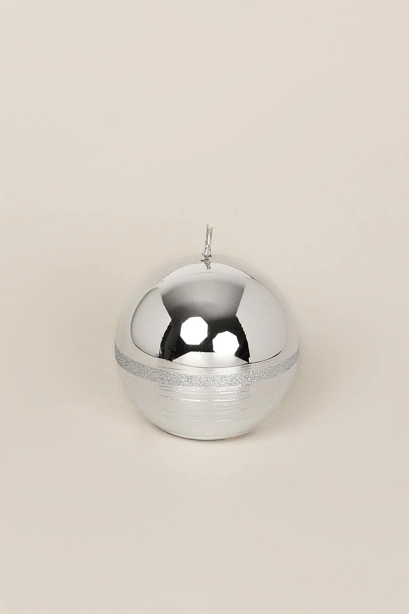 Mirror Glass Pillar and Ball Candles, Two-Tone Silver — alternate view, G Decor