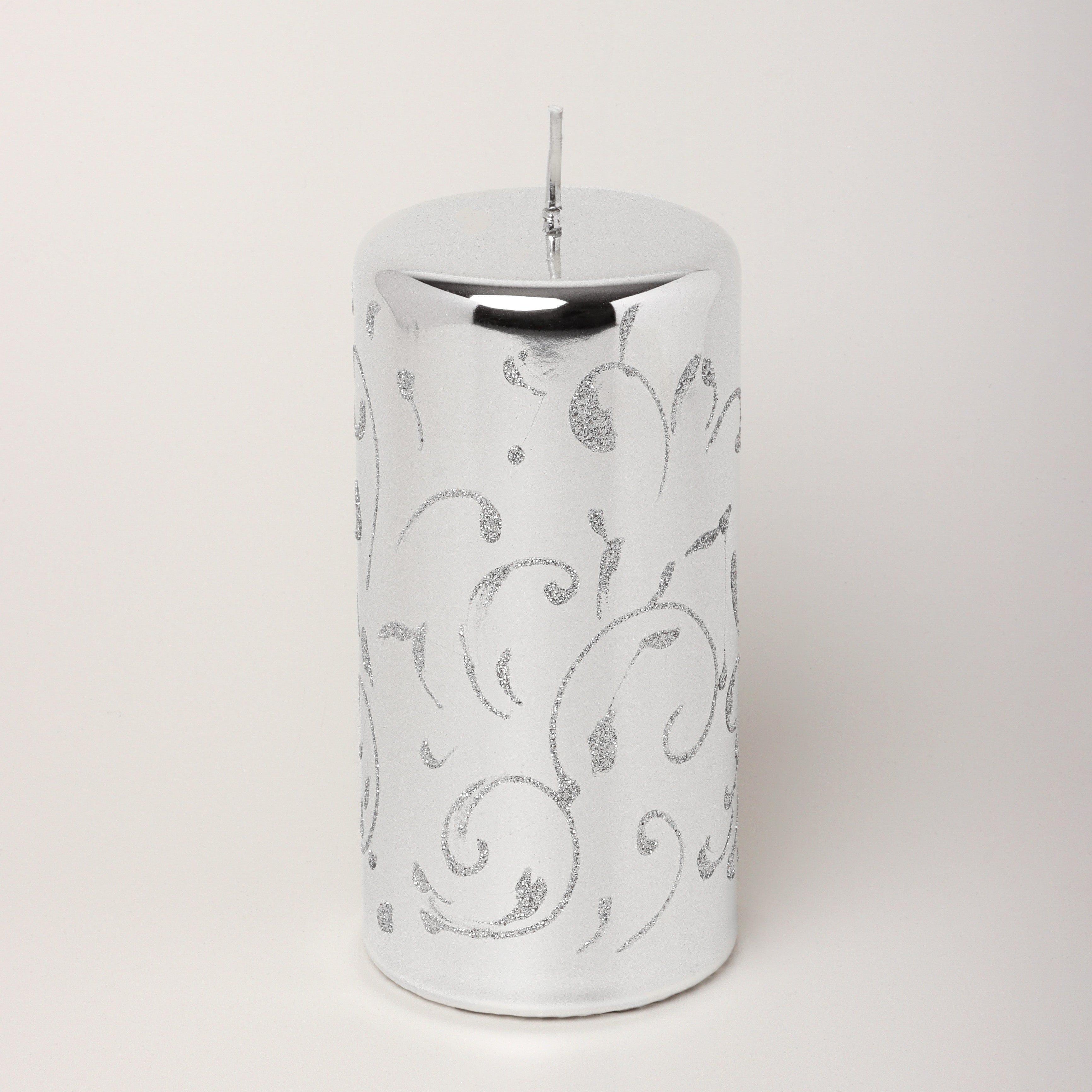 Mirror Glass Effect Twilight Hand-Finished Limited Edition Glitter Pillar & Ball Candles - G Decor