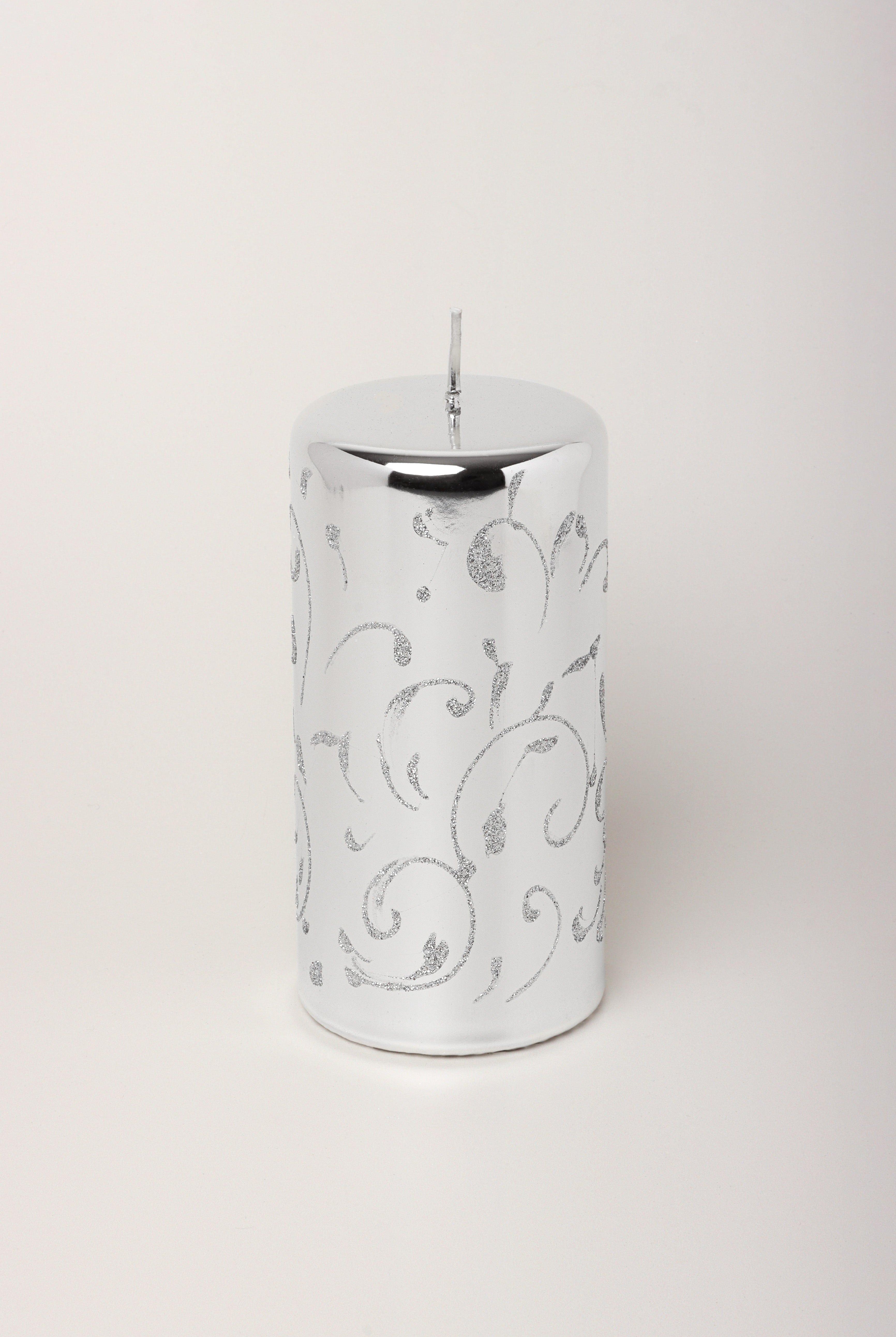 Mirror Glass Effect Twilight Hand-Finished Limited Edition Glitter Pillar & Ball Candles - G Decor