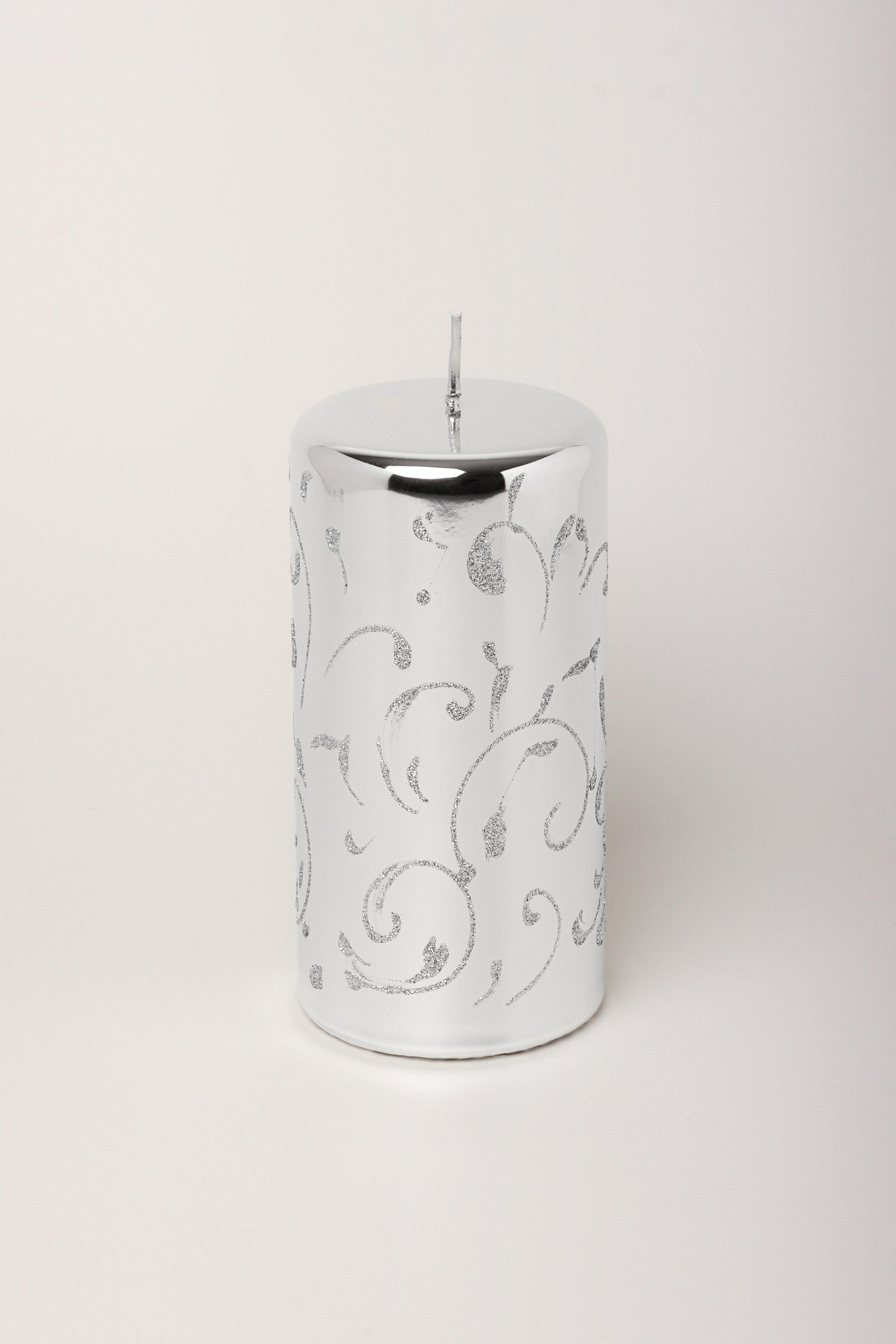 Mirror Glass Effect Twilight Hand-Finished Limited Edition Glitter Pillar & Ball Candles - G Decor