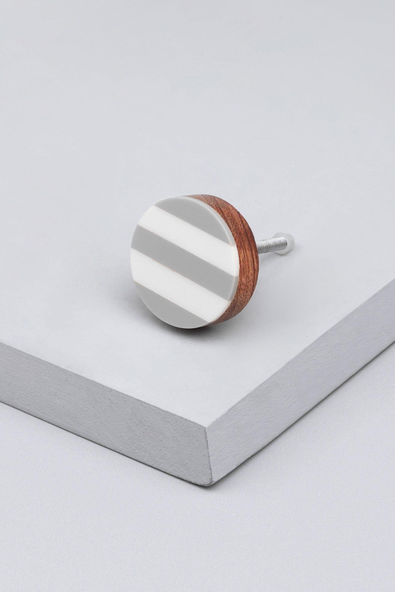 Modern Zebra White and Gray Stripes Door Knob & Pull Handle - G Decor