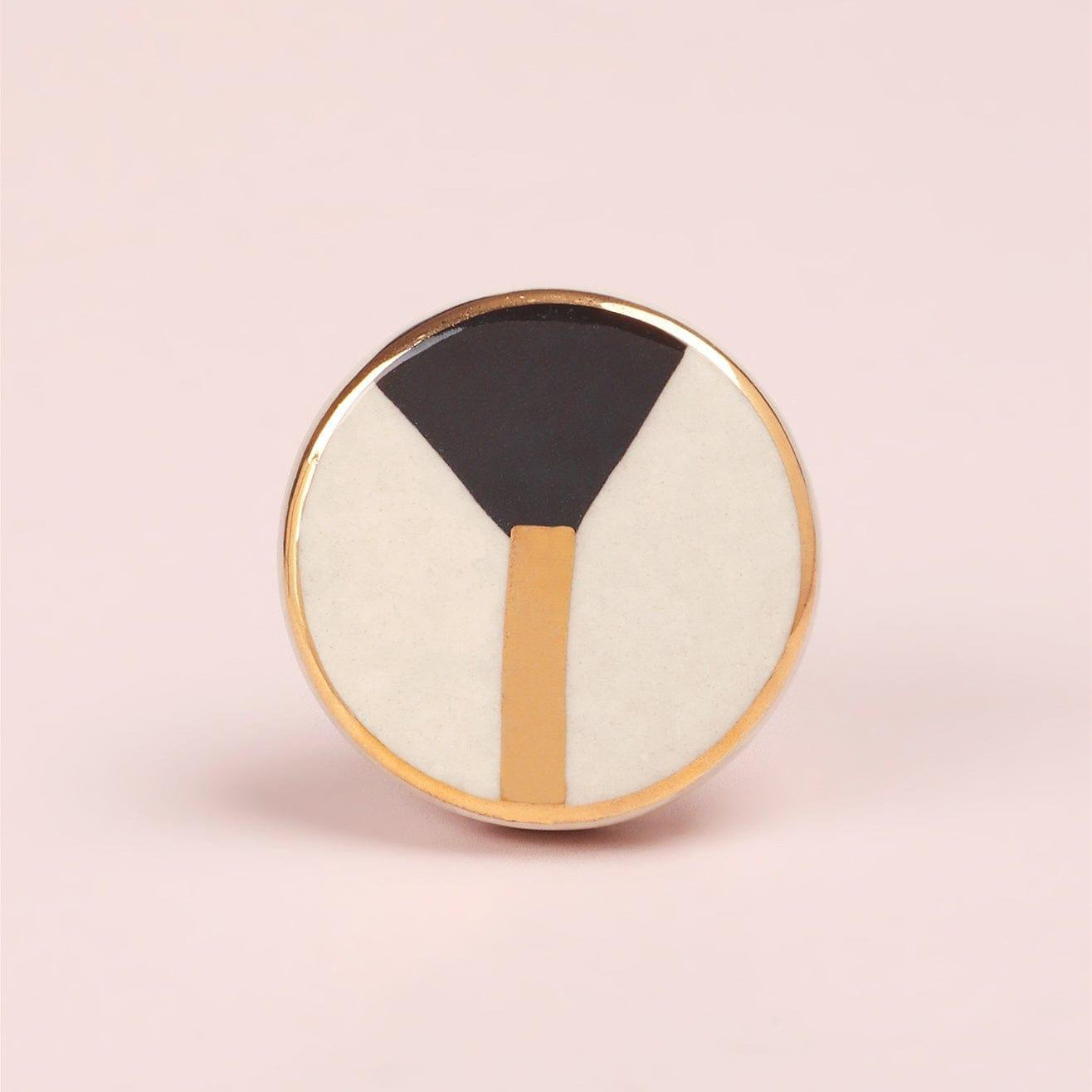 Monochrome Dotted Deco Hand-Painted Ceramic Knobs - G Decor