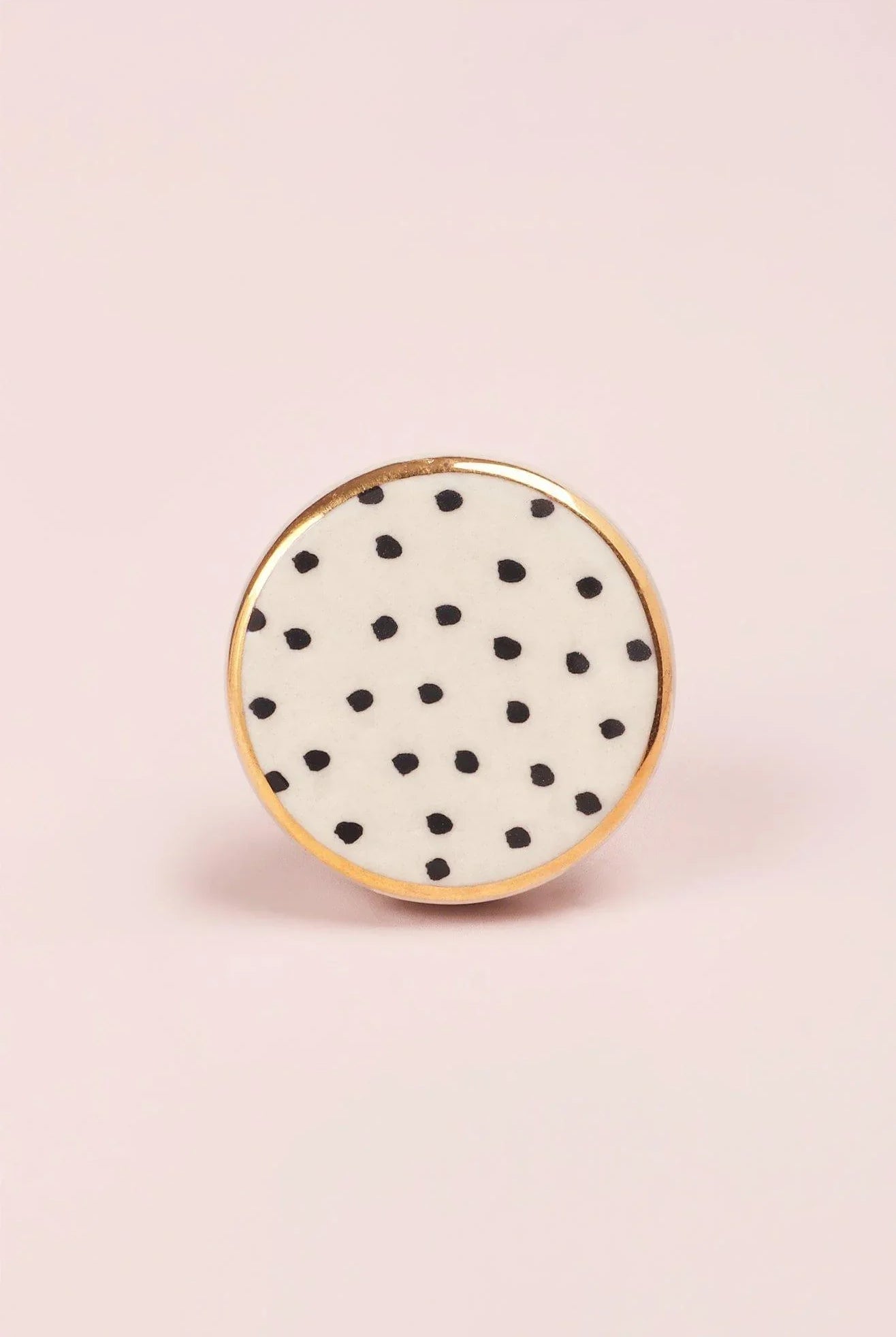 Monochrome Dotted Deco Hand-Painted Ceramic Knobs - G Decor