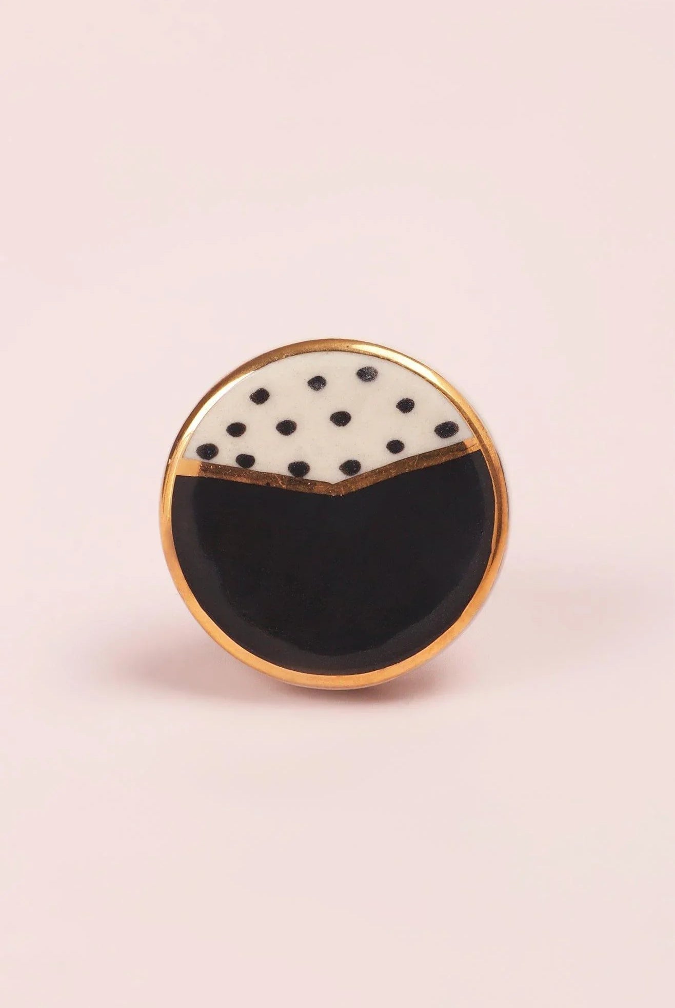 Monochrome Dotted Deco Hand-Painted Ceramic Knobs - G Decor