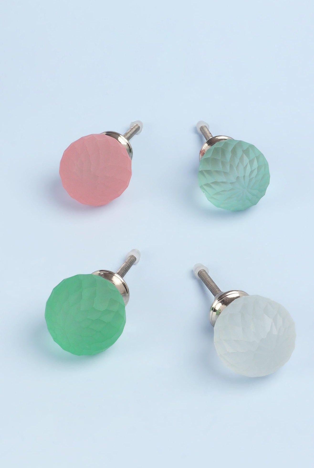 Moonlit Gem Night Spiral Matt Glass Knob In Light Colours - G Decor