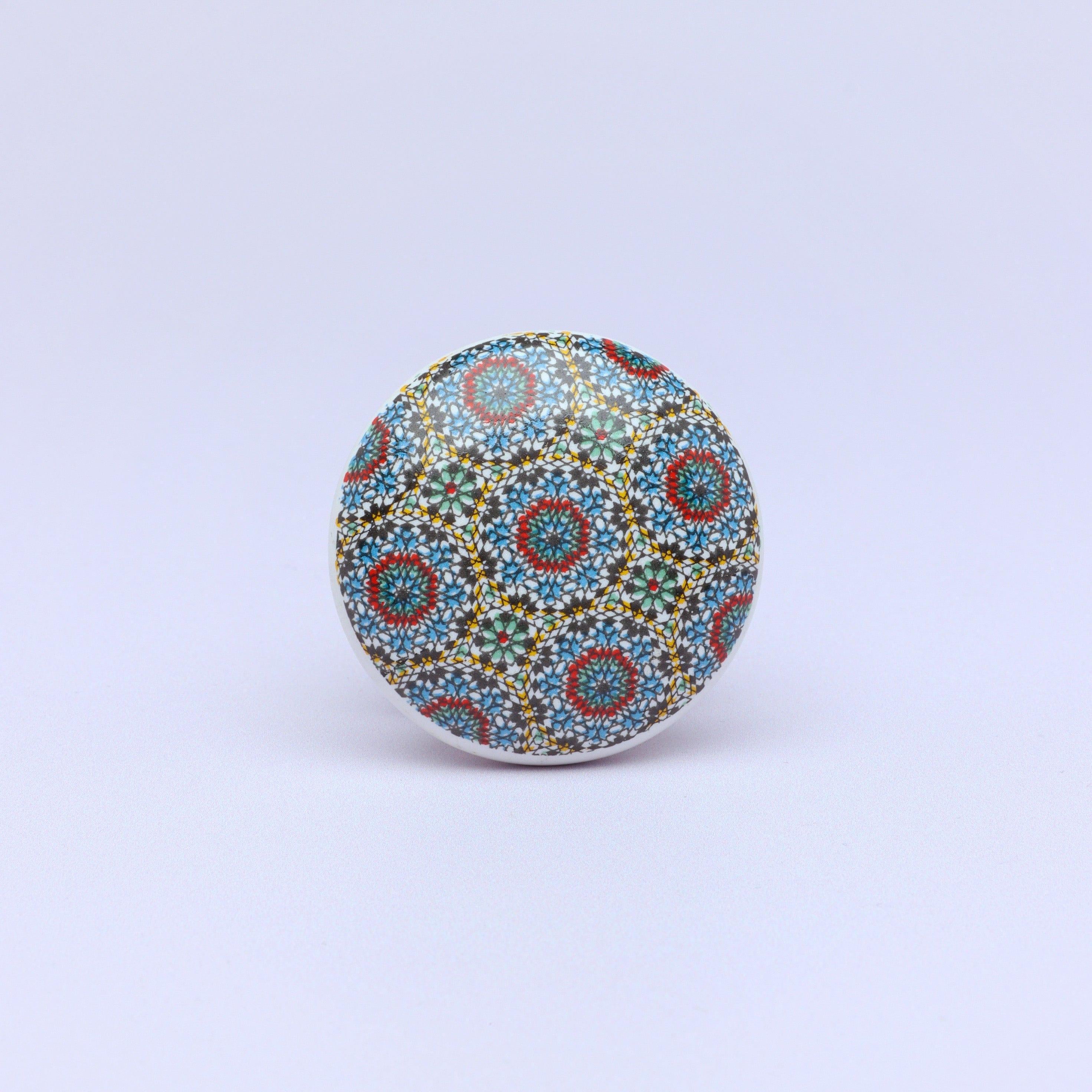 Moroccan Tile Design Ceramic Cabinets Door Knob - G Decor
