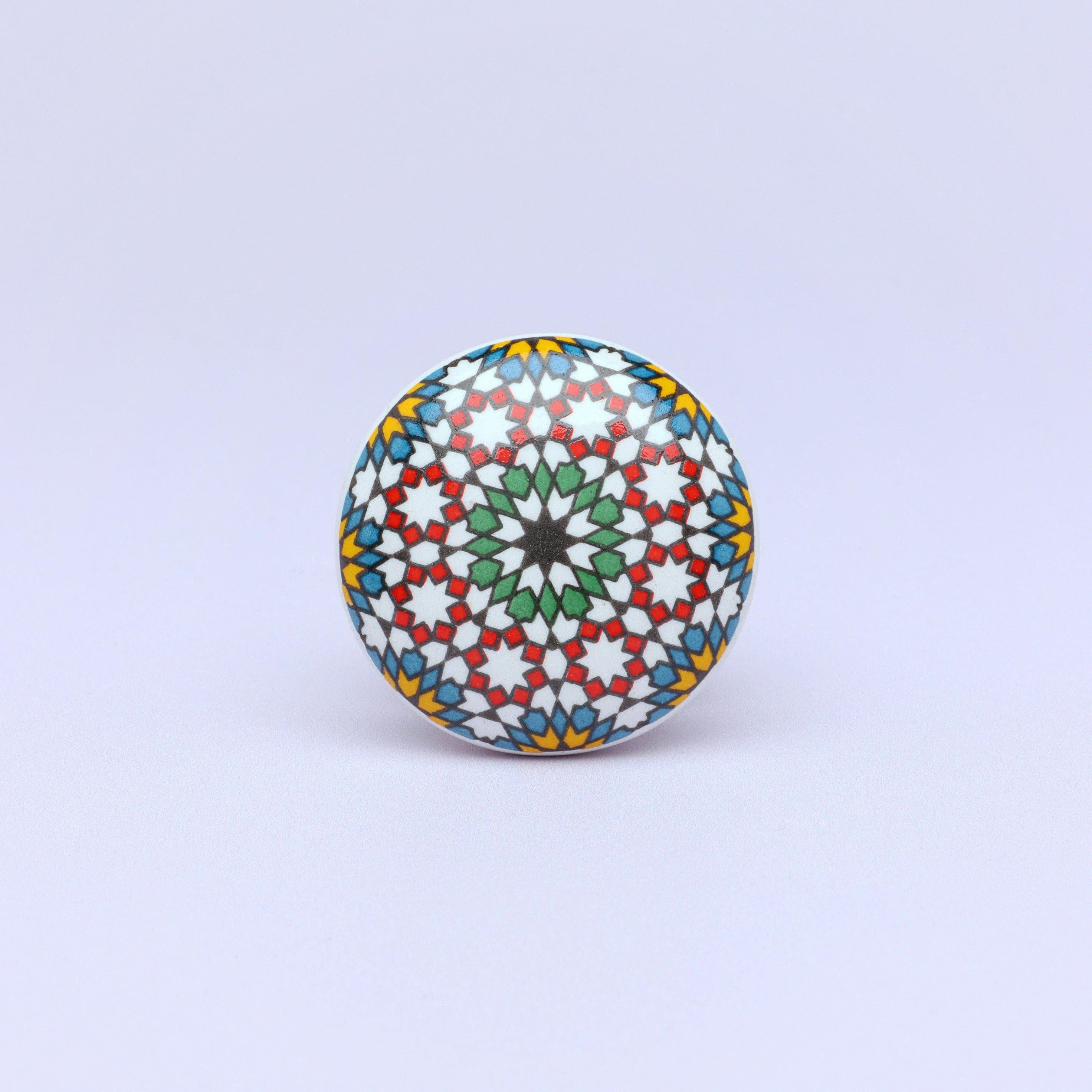 Moroccan Tile Design Ceramic Cabinets Door Knob - G Decor
