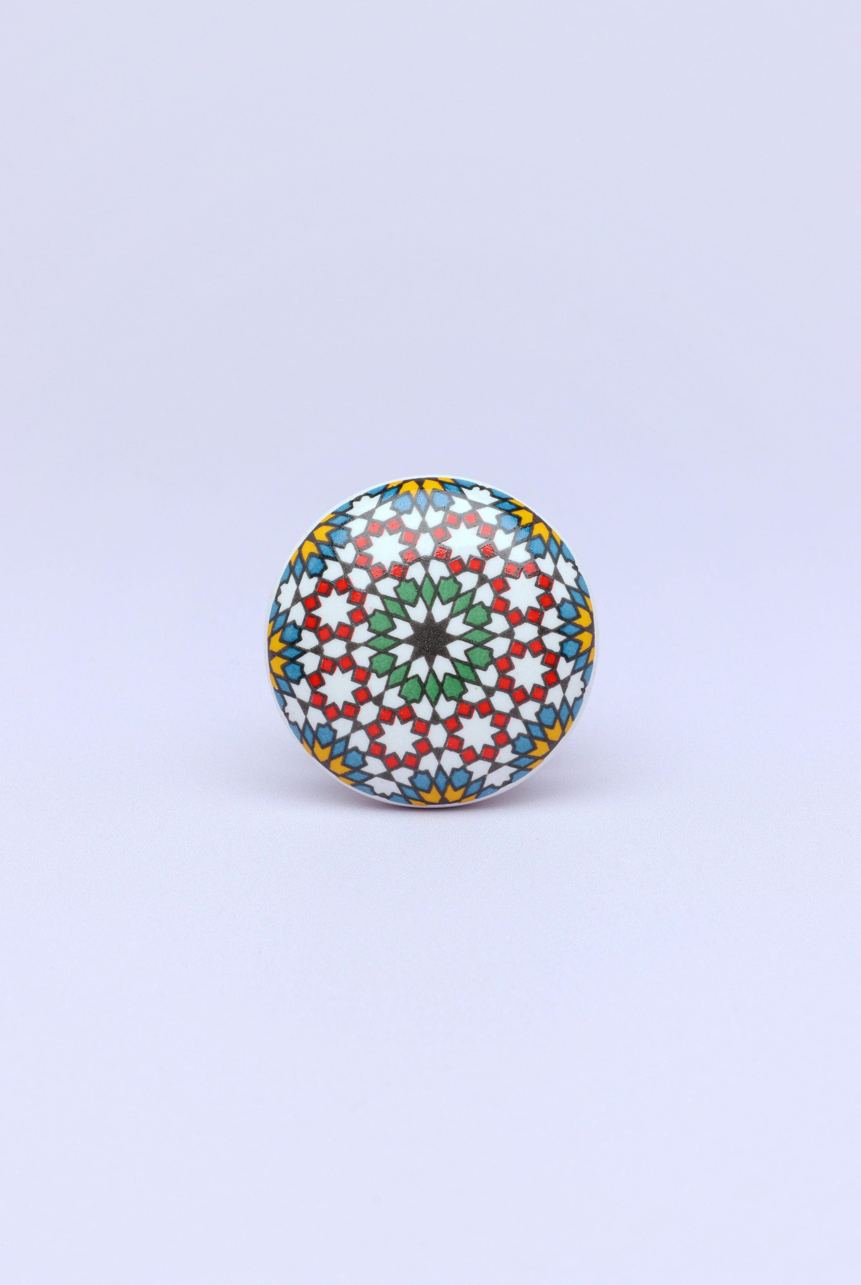 Moroccan Tile Design Ceramic Cabinets Door Knob - G Decor