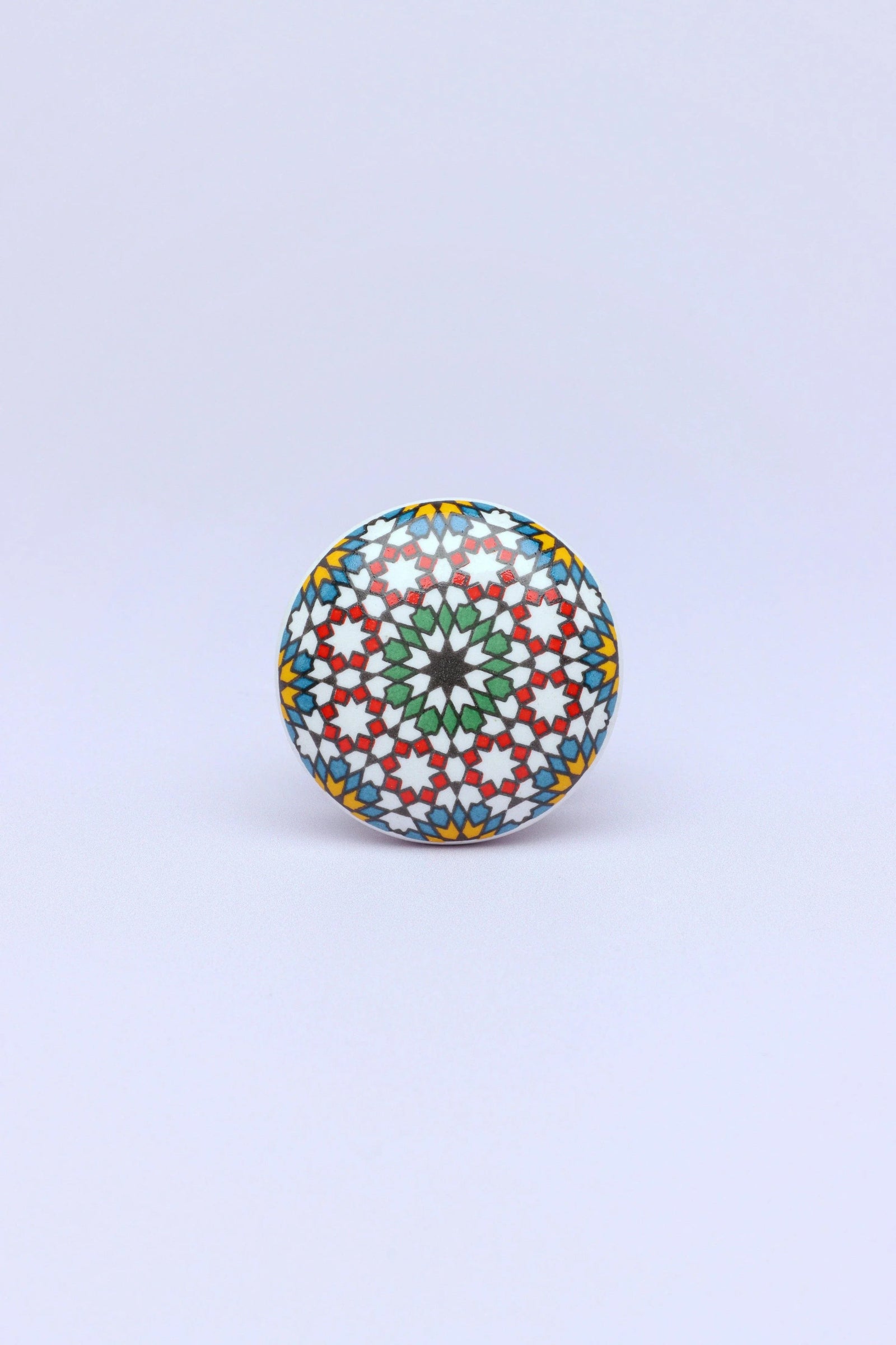 Moroccan Tile Ceramic Cabinet Knob — close-up view, G Decor