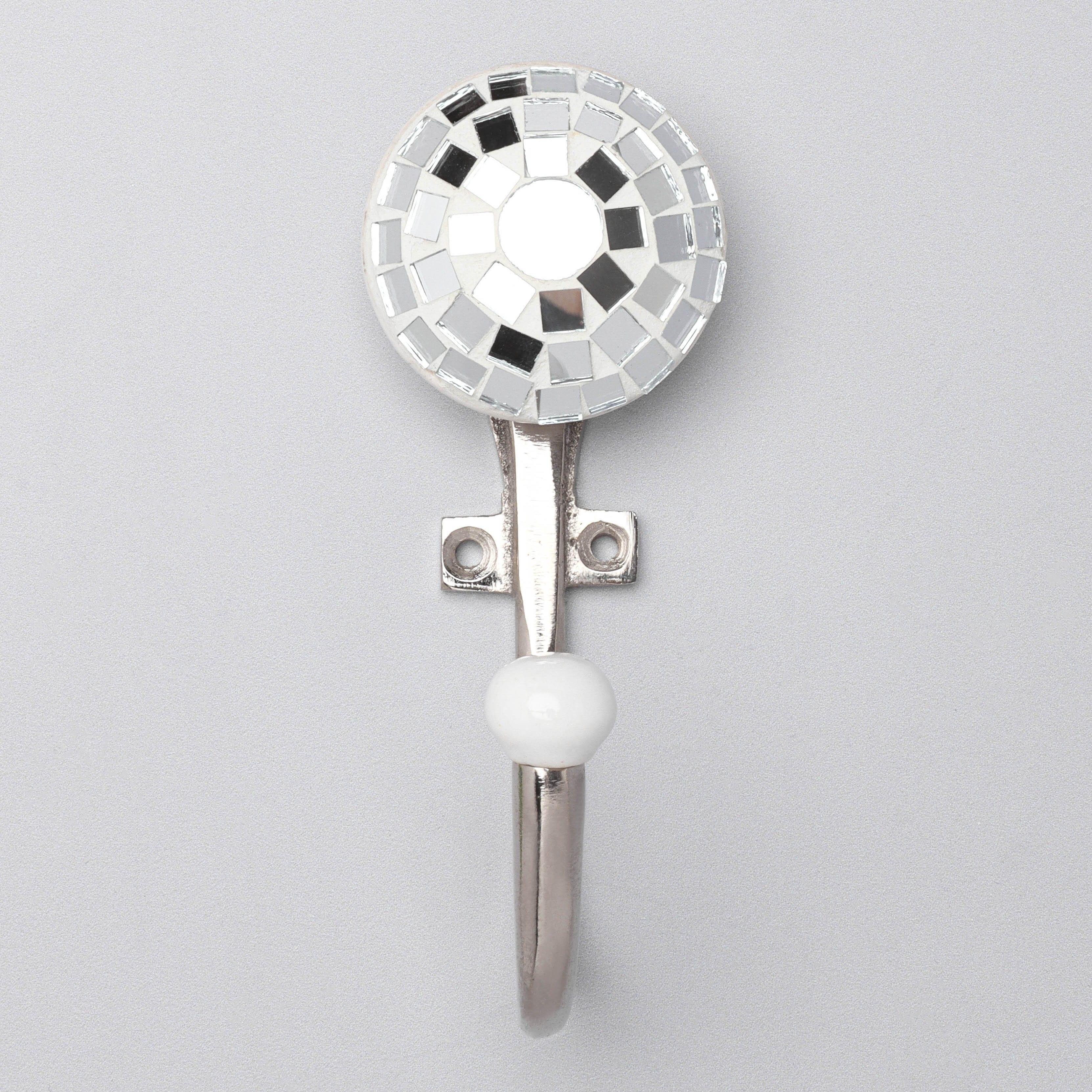 Niva Handcrafted Mosaic Wall Hooks Artistic Glass & Mirror Tile Designs - G Decor