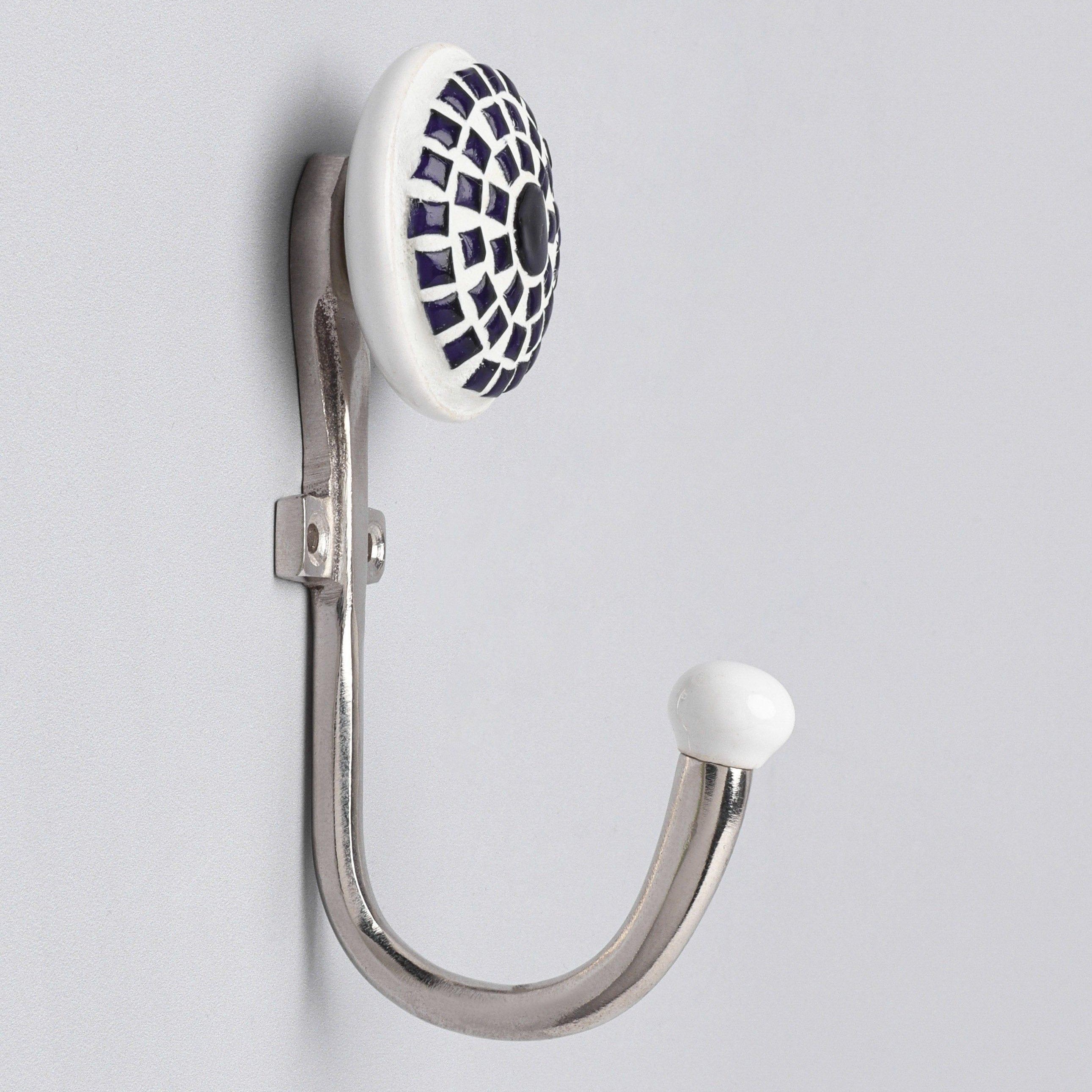 Niva Handcrafted Mosaic Wall Hooks Artistic Glass & Mirror Tile Designs - G Decor