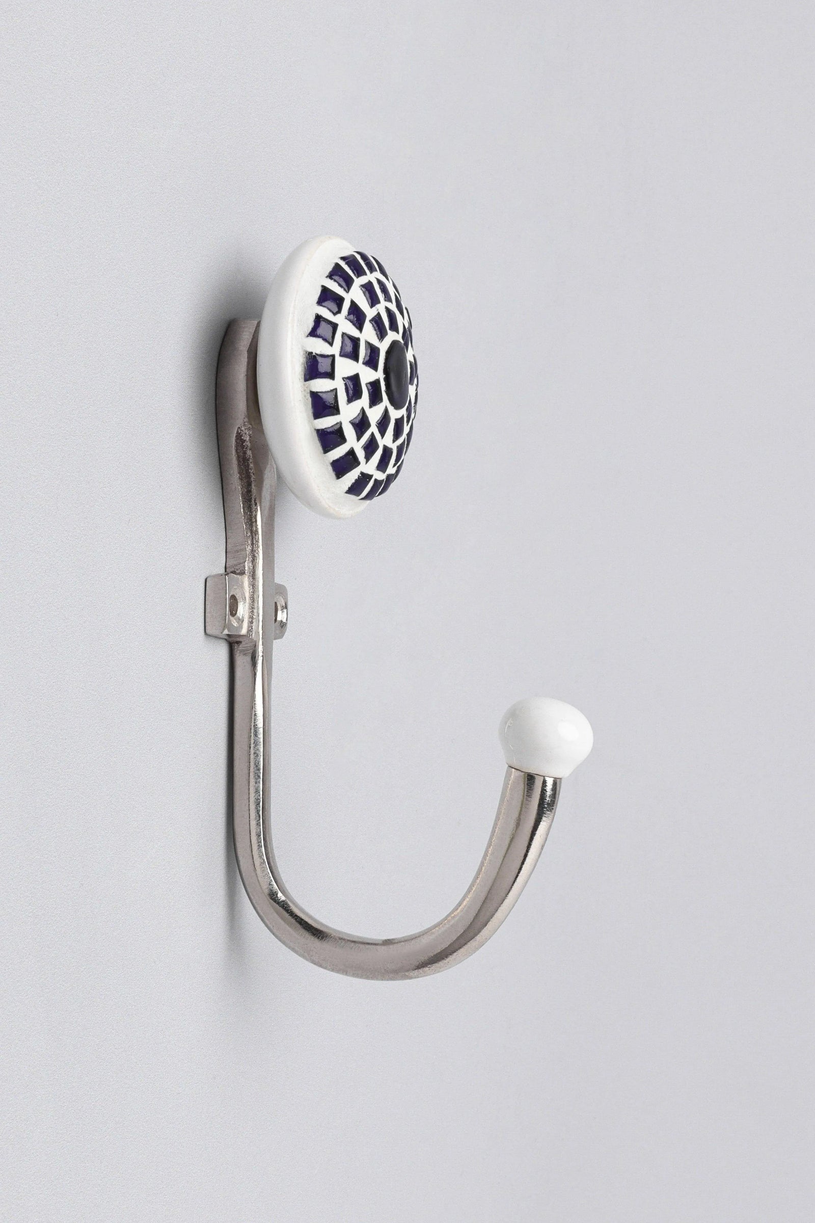 Niva Mosaic Glass and Mirror Tile Wall Hook — alternate view, G Decor
