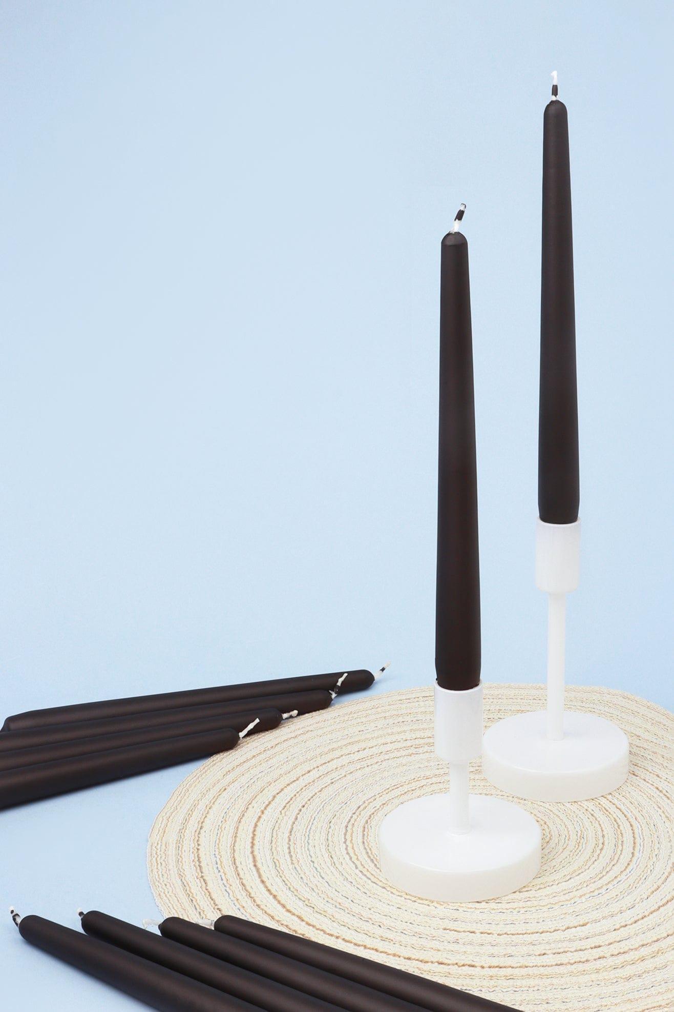 Nordlys Tall Matt Black Dinner & Taper Candles Set of 2, 10 or 20, Scandinavian Design - G Decor
