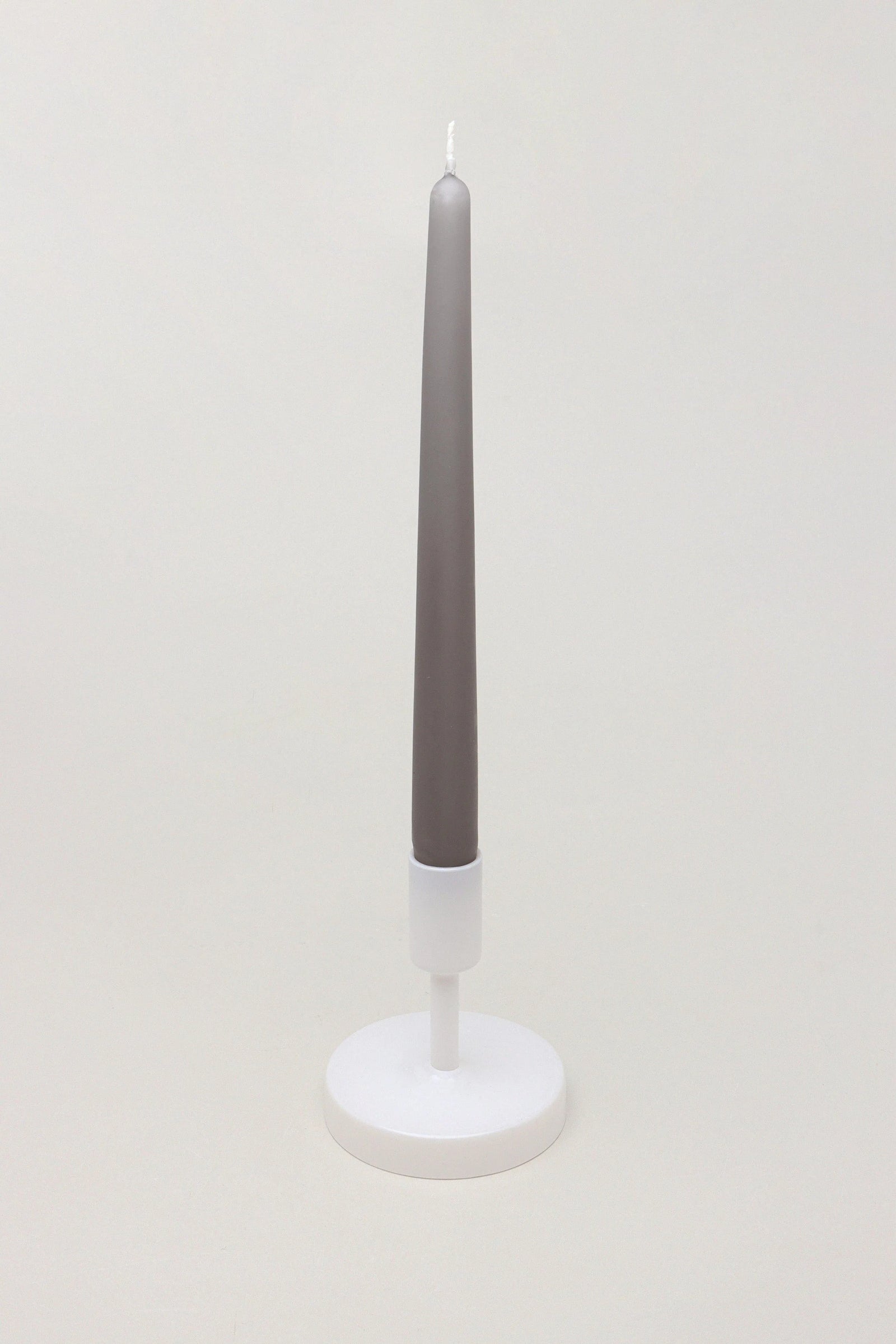 Nordlys Matte Grey Tall Taper Candles — close-up view, G Decor