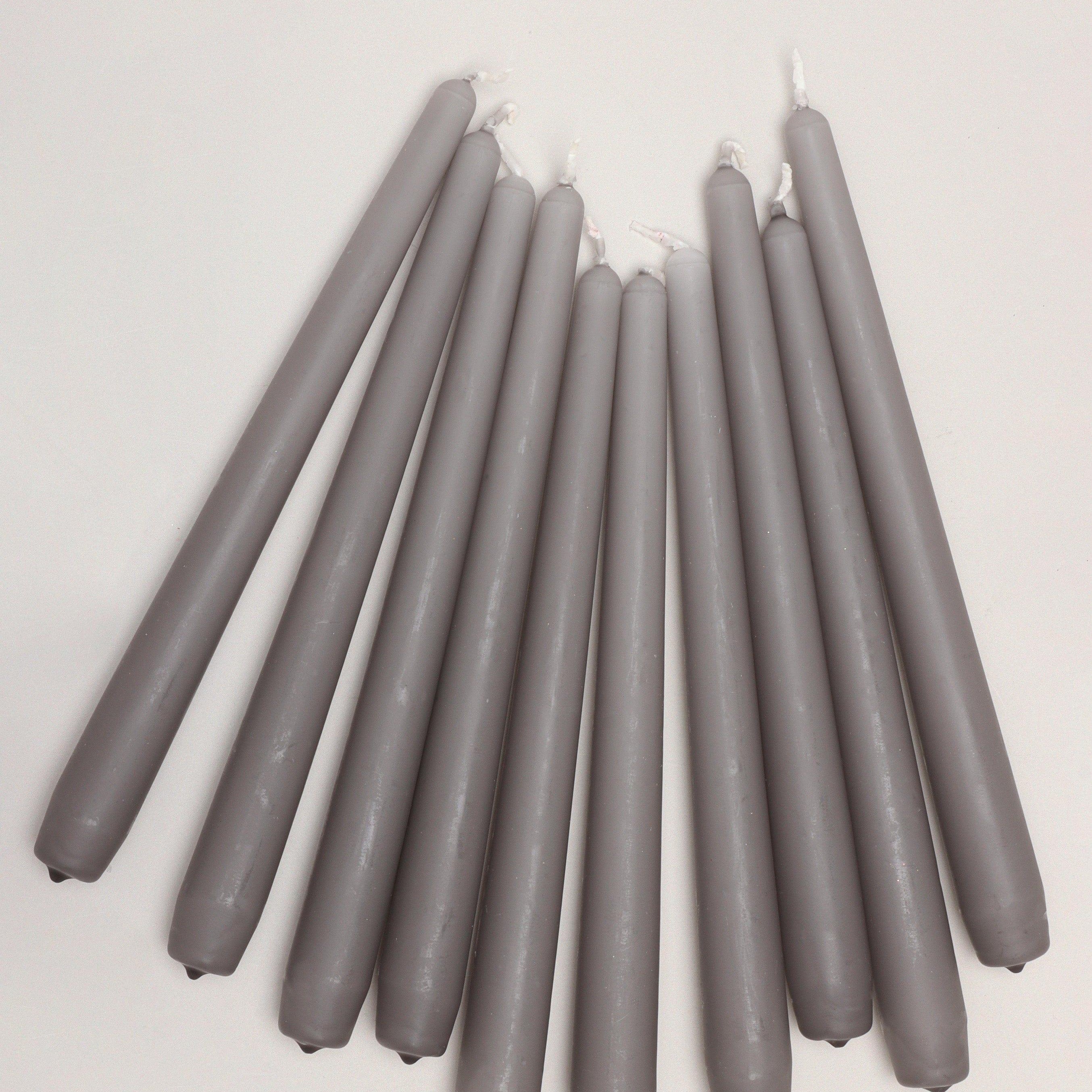 Nordlys Tall Matt Grey Dinner & Taper Candles – Pack of 2, 10 or 20, Scandinavian Design - G Decor