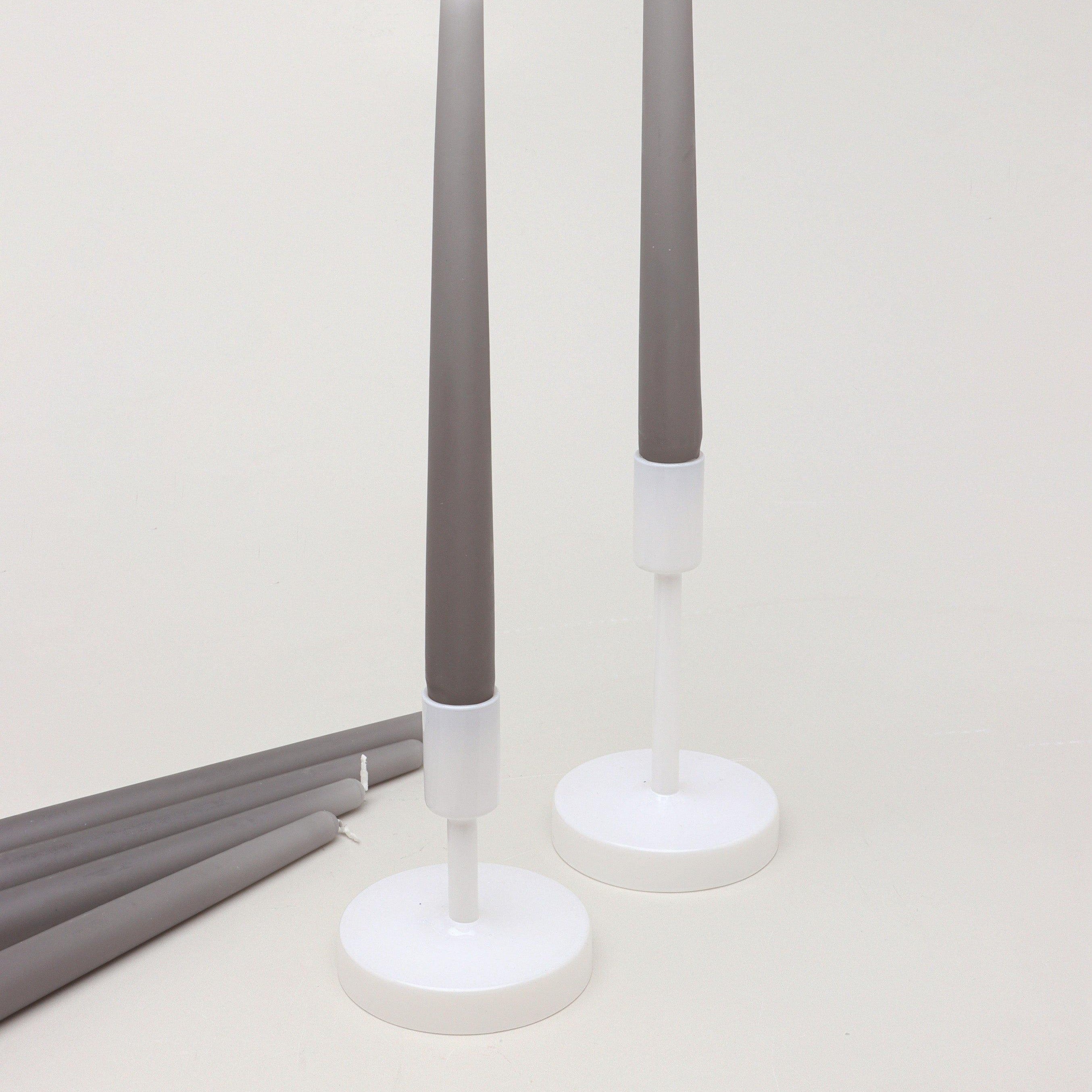 Nordlys Tall Matt Grey Dinner & Taper Candles – Pack of 2, 10 or 20, Scandinavian Design - G Decor