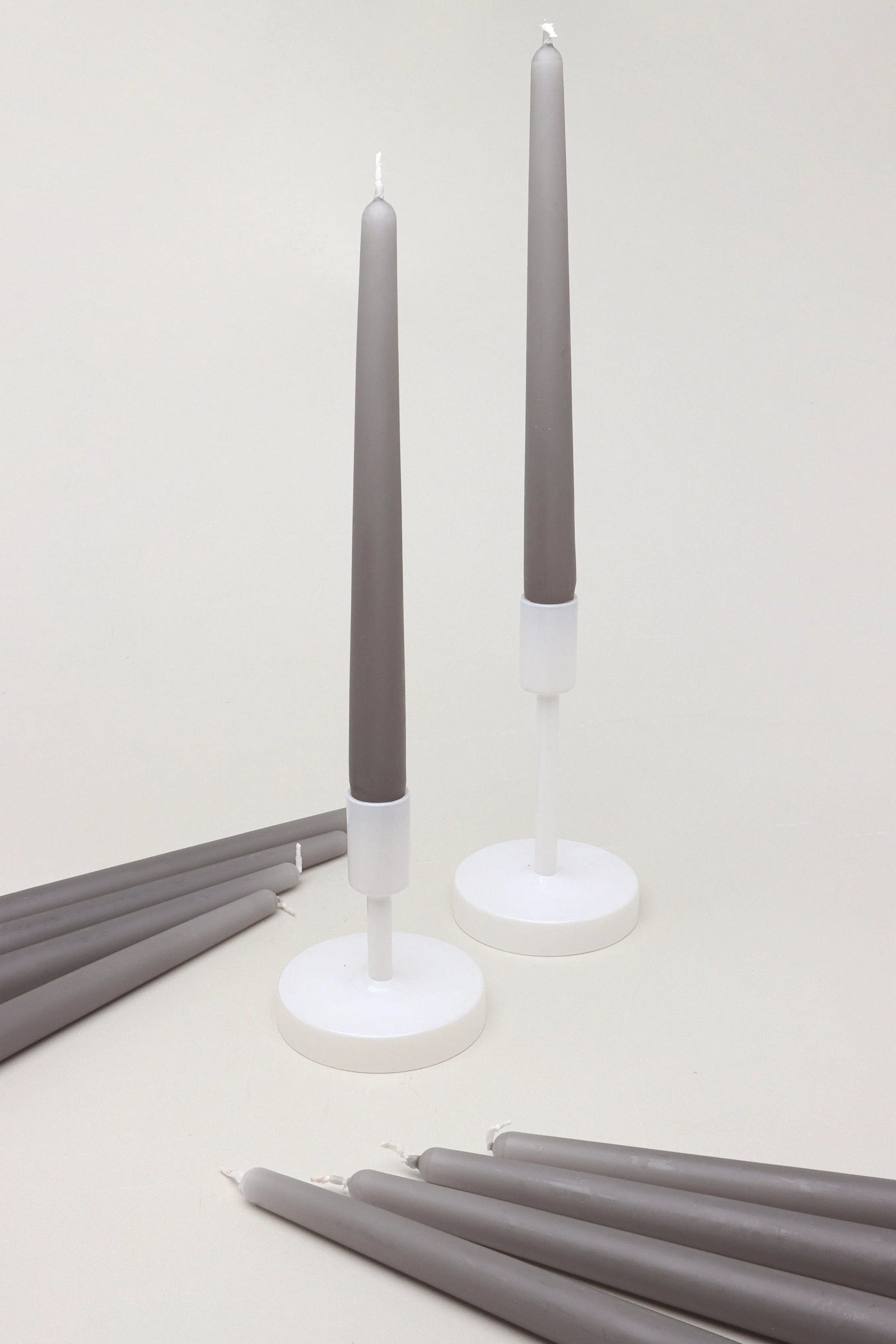 Nordlys Matte Grey Tall Taper Candles — G Decor