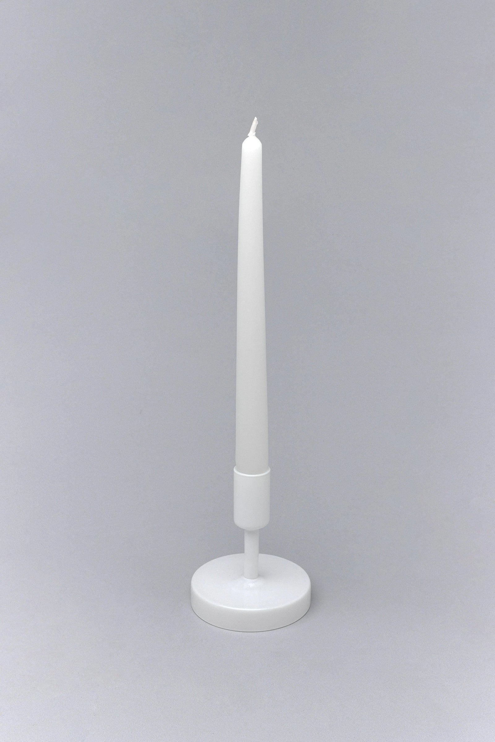 Nordlys Matte White Tall Taper Candles — close-up view, G Decor