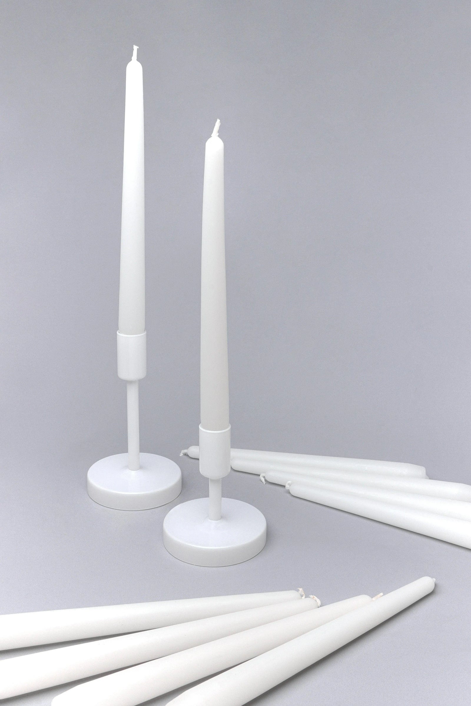 Nordlys Matte White Tall Taper Candles — G Decor