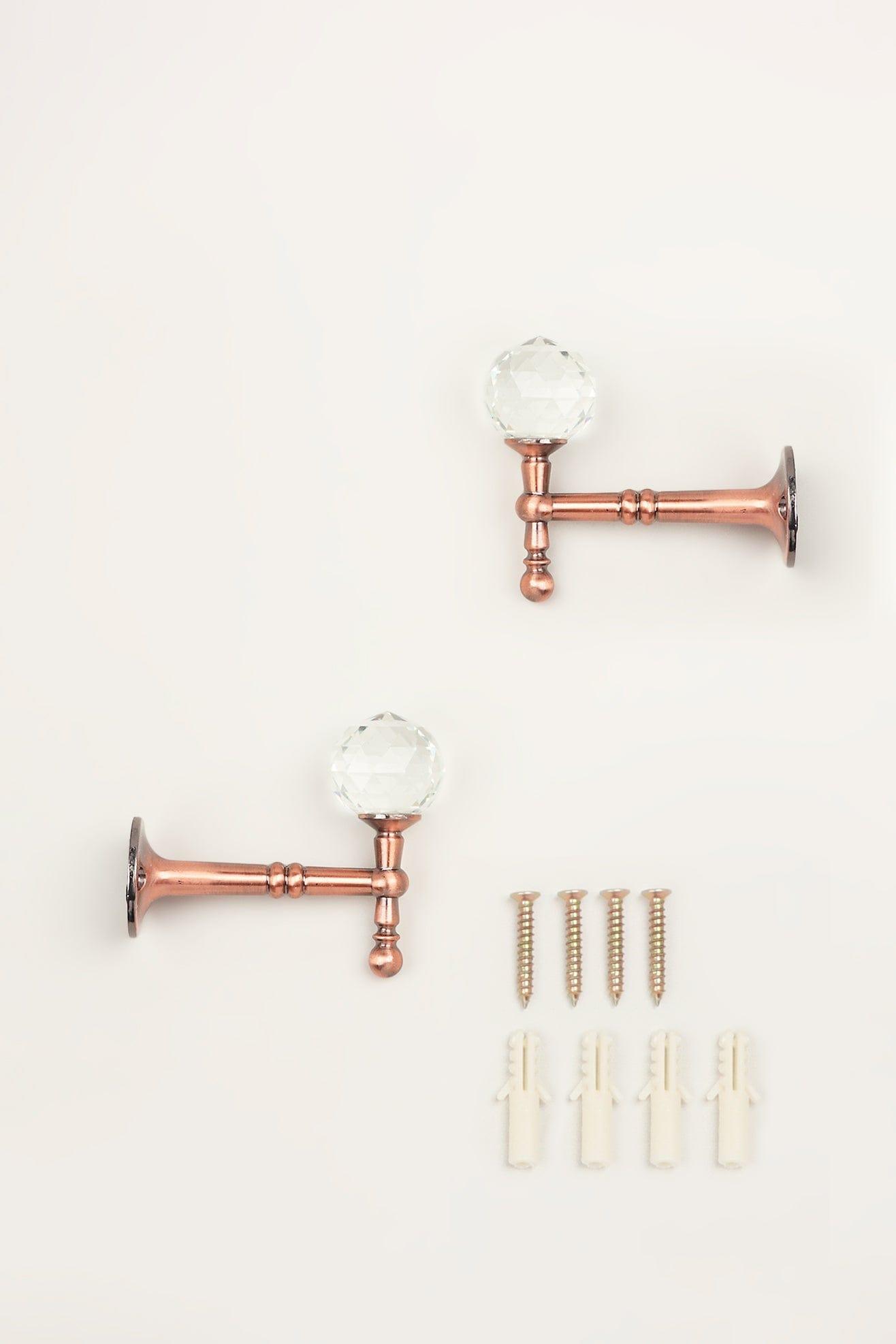 Pack of 2 Faceted Crystal Curtain Holdbacks, Bronze Finish - G Decor