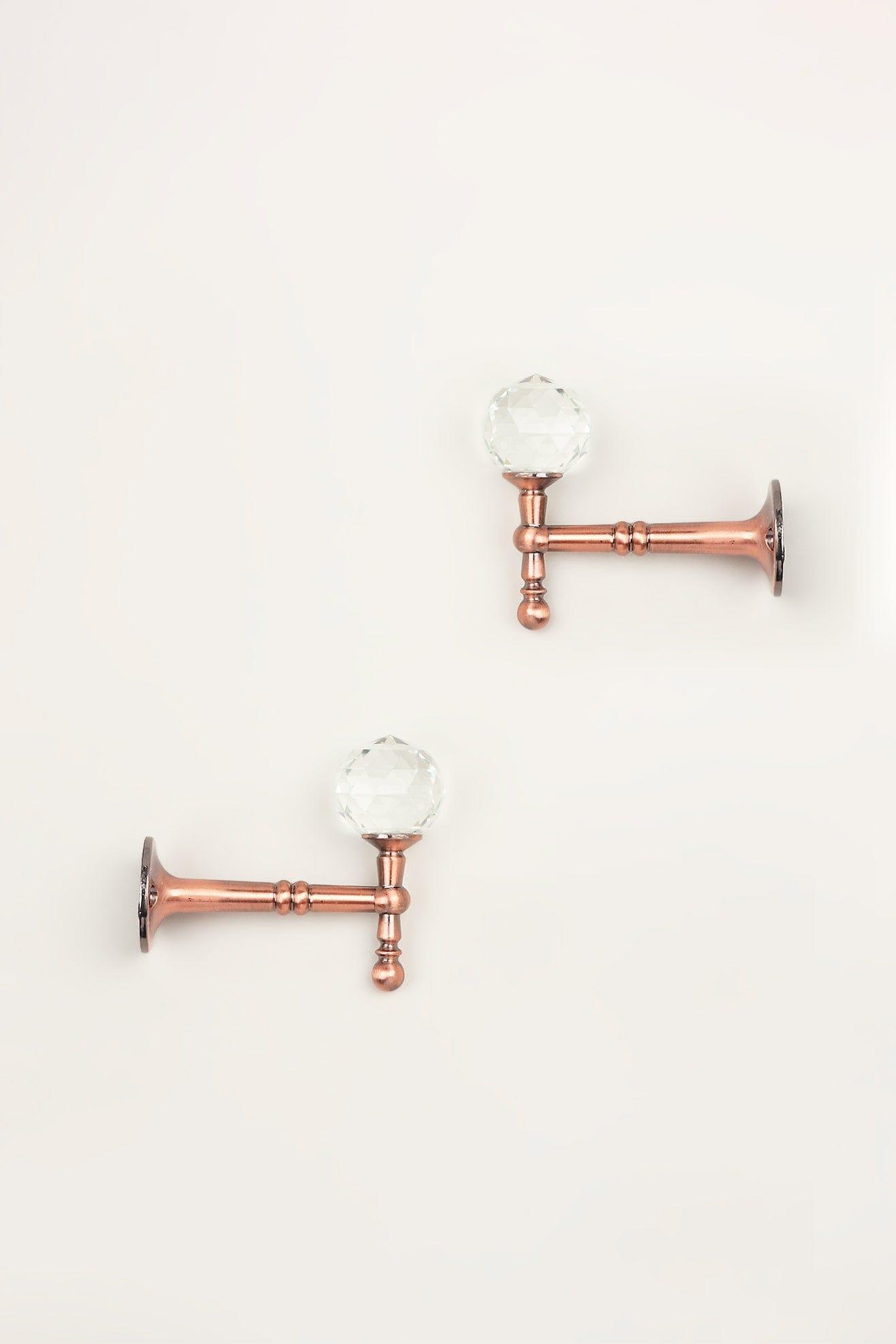 Pack of 2 Faceted Crystal Curtain Holdbacks, Bronze Finish - G Decor
