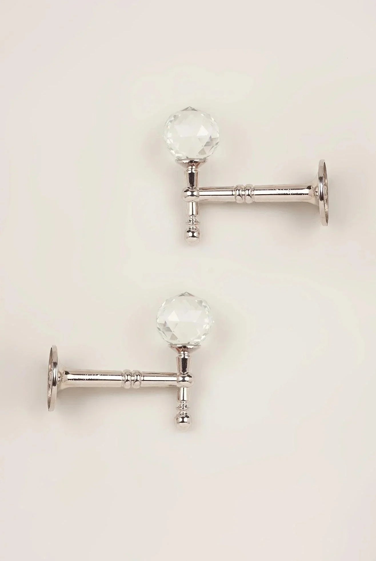 Pack of 2 Faceted Crystal Curtain Holdbacks, Chrome Finish - G Decor