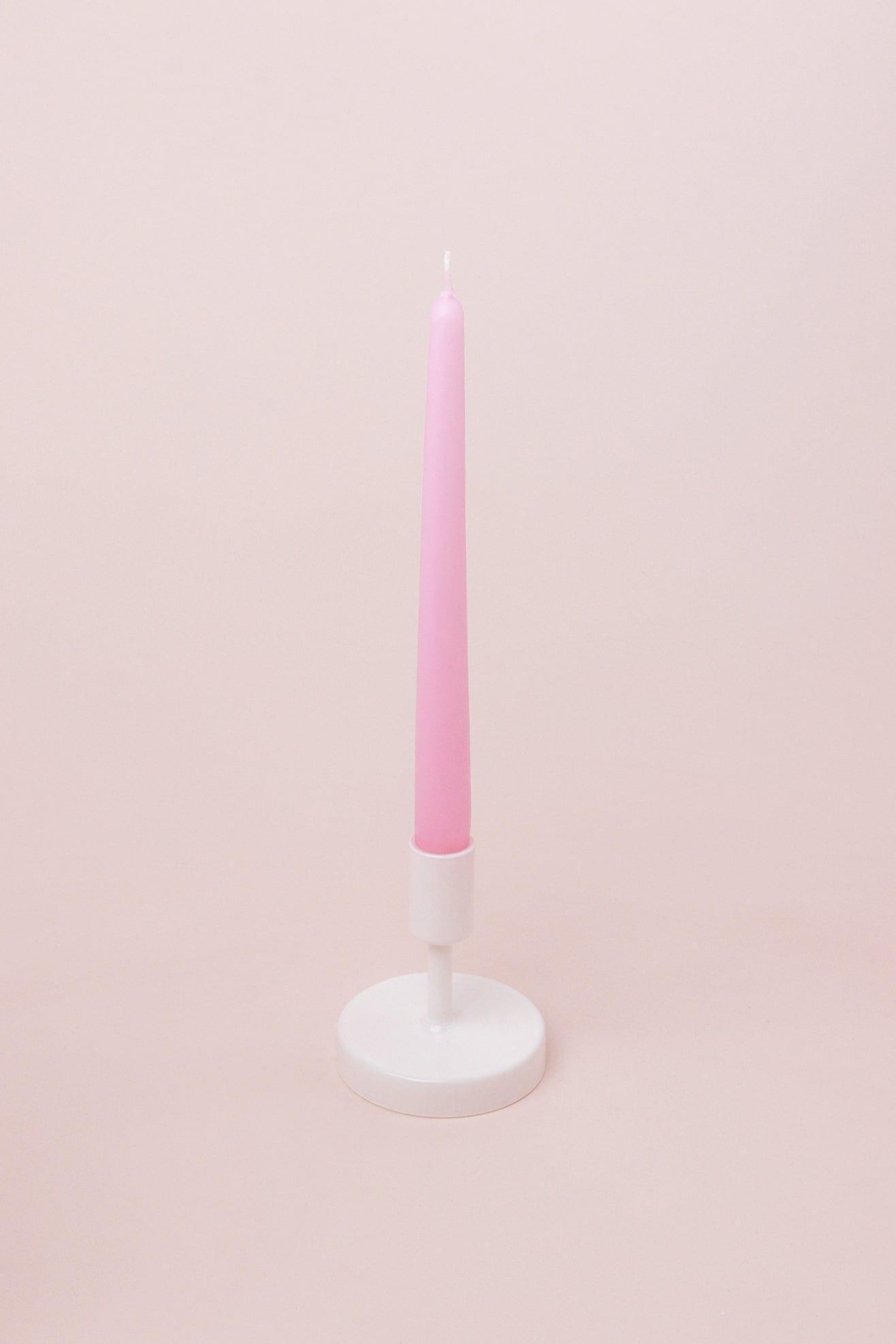 Pastelaria Set of 2, 10 or 20 Baby Pink Tall Pastel Dinner & Taper Candles - G Decor