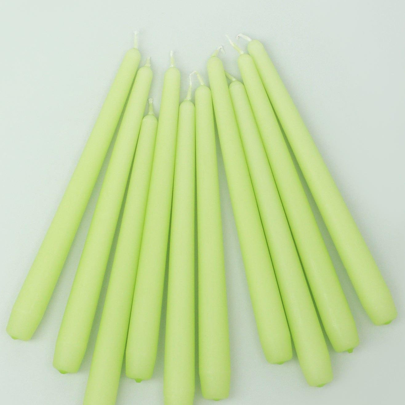 Pastelaria Set of 2, 10 or 20 Pale Pistachio Tall Pastel Dinner & Taper Candles - G Decor